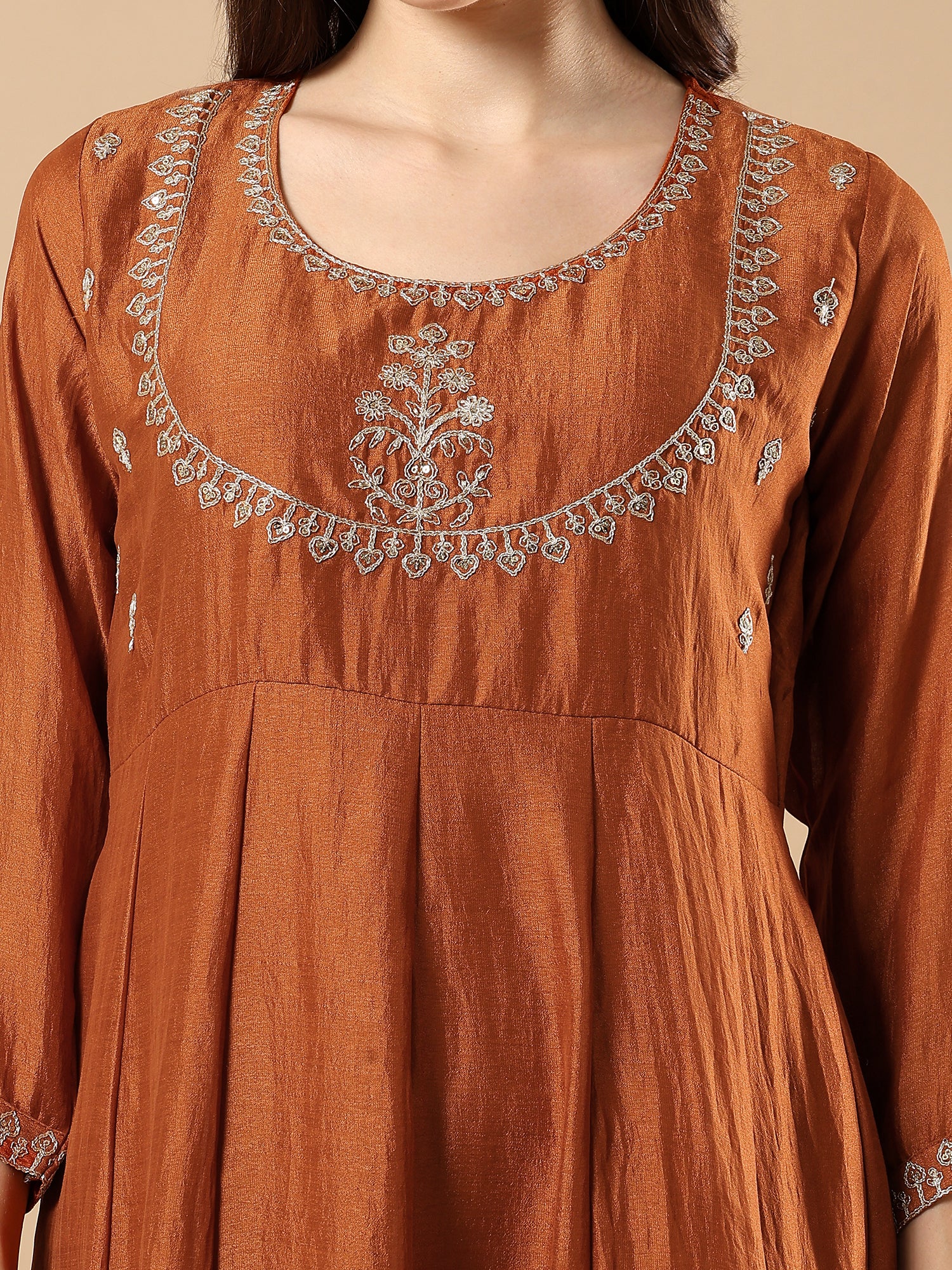 Women’s Embroidered Anarkali Kurta Set with Dupatta & Pants | Festive Ethnic Wear by Rajkanika