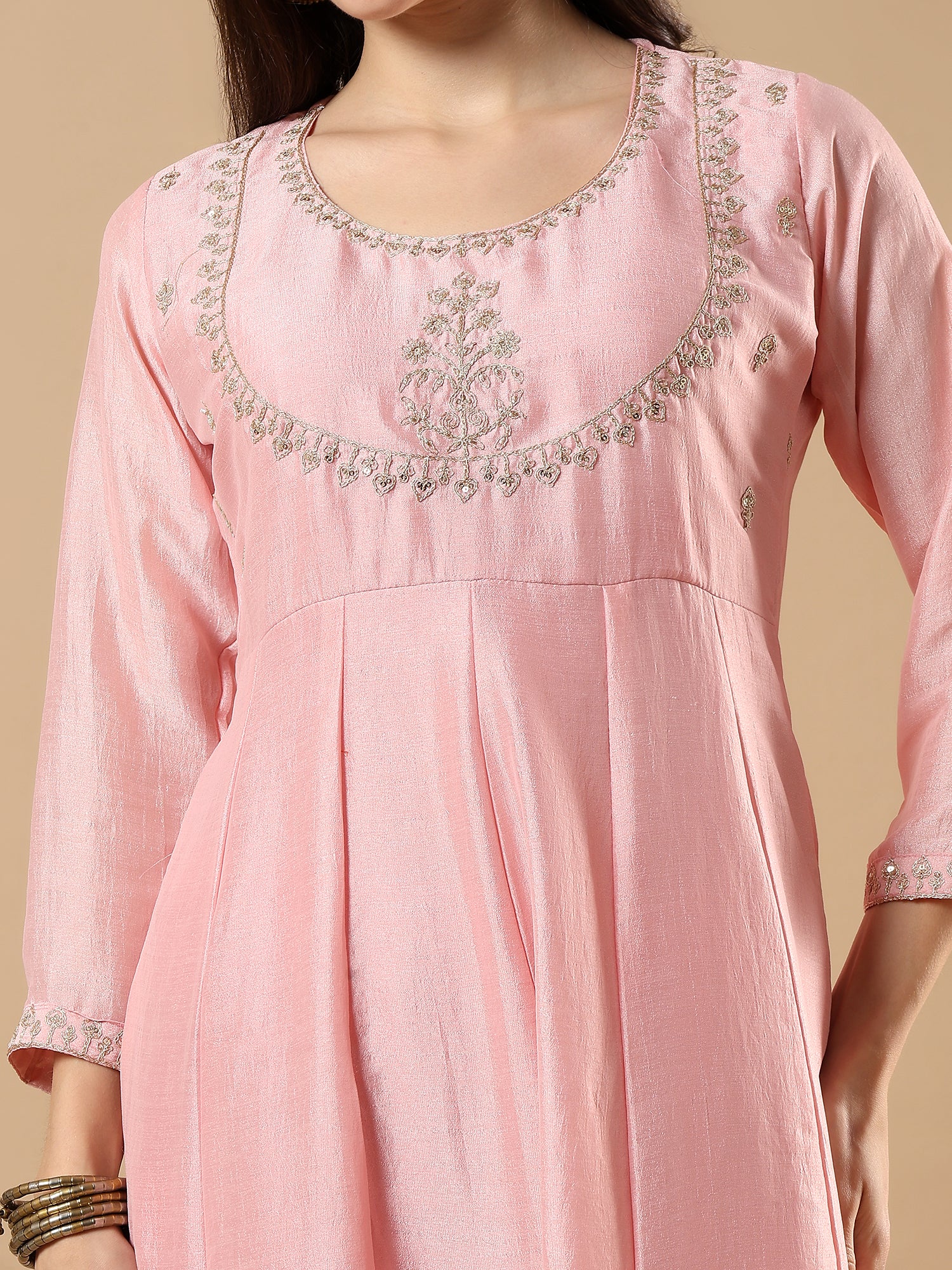 Women’s Embroidered Anarkali Kurta Set with Dupatta & Pants | Festive Ethnic Wear by Rajkanika