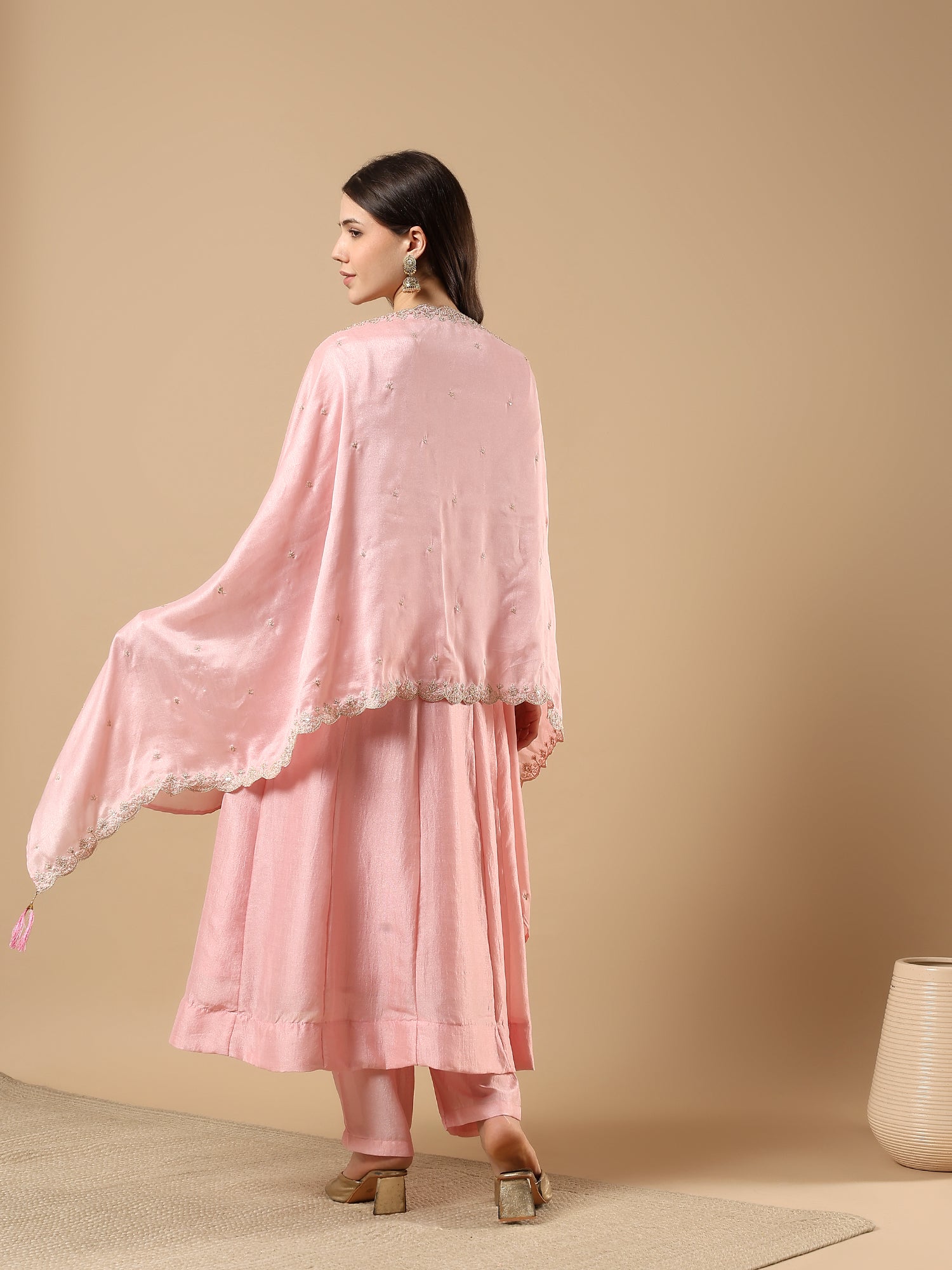 Women’s Embroidered Anarkali Kurta Set with Dupatta & Pants | Festive Ethnic Wear by Rajkanika