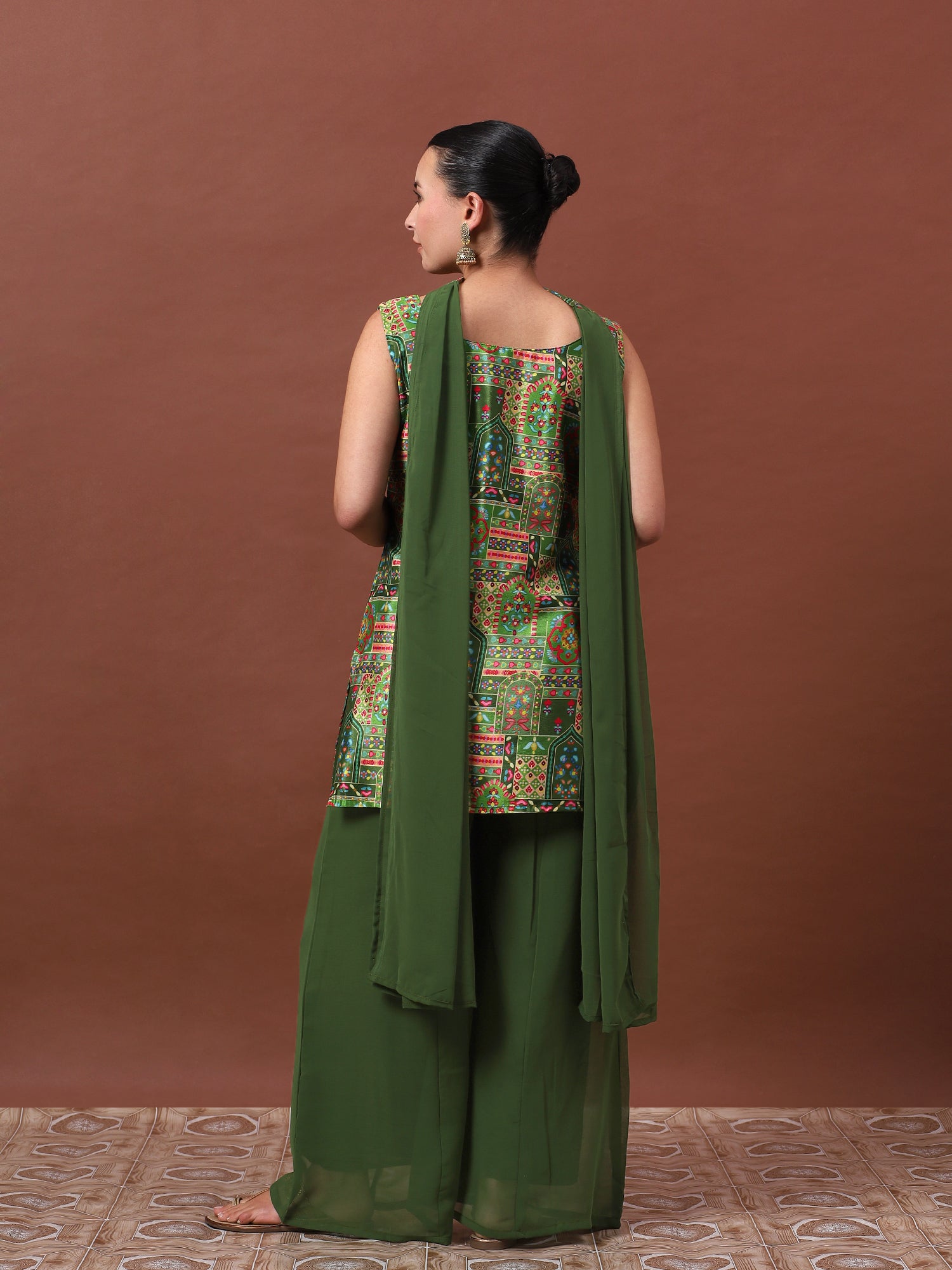 Women’s Printed Kurta Set with Palazzo & Dupatta | Festive Ethnic Wear by Rajkanika