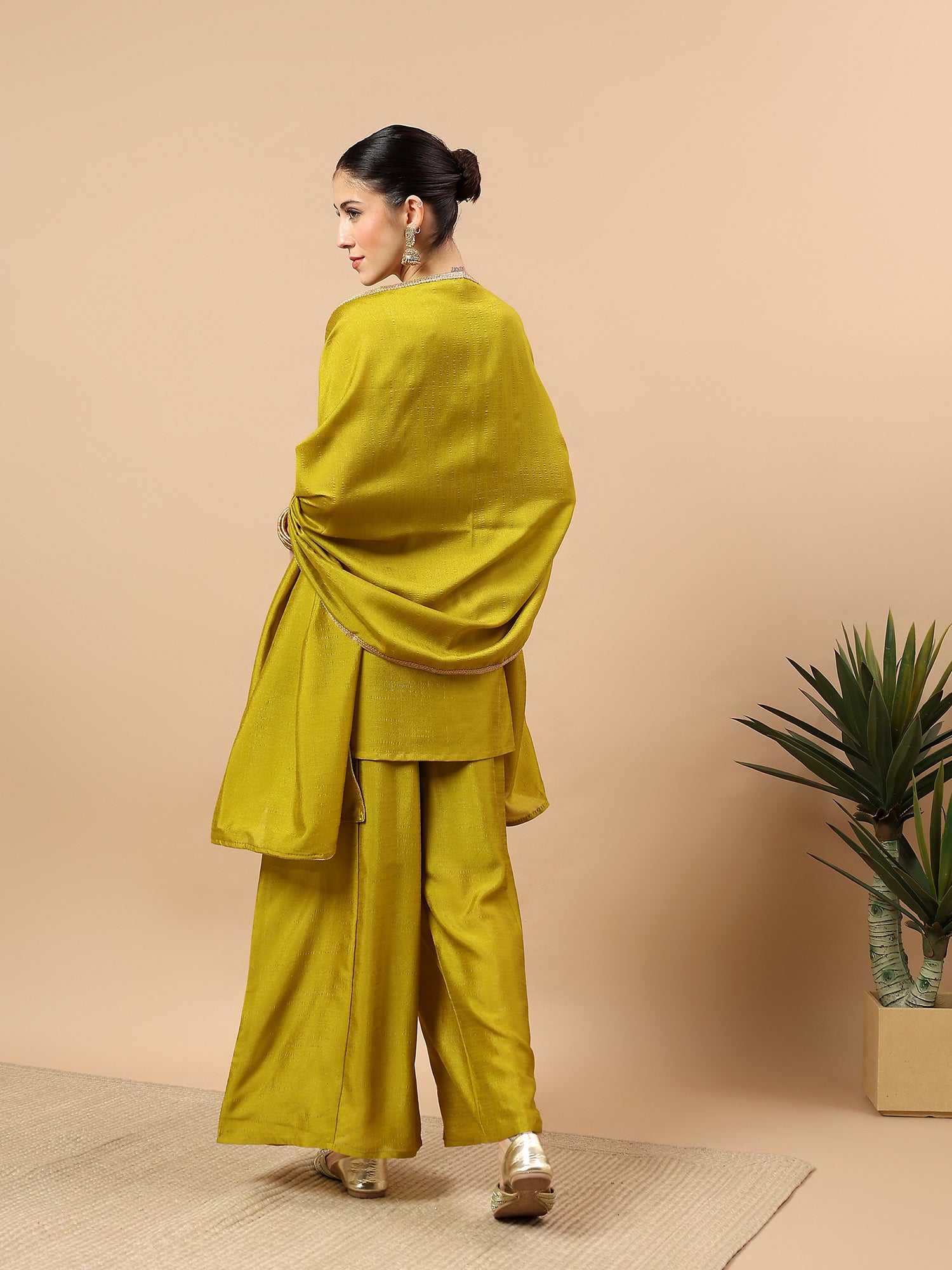 Women’s Embroidered Kurta Set with Palazzo & Dupatta | Festive Ethnic Wear by Rajkanika