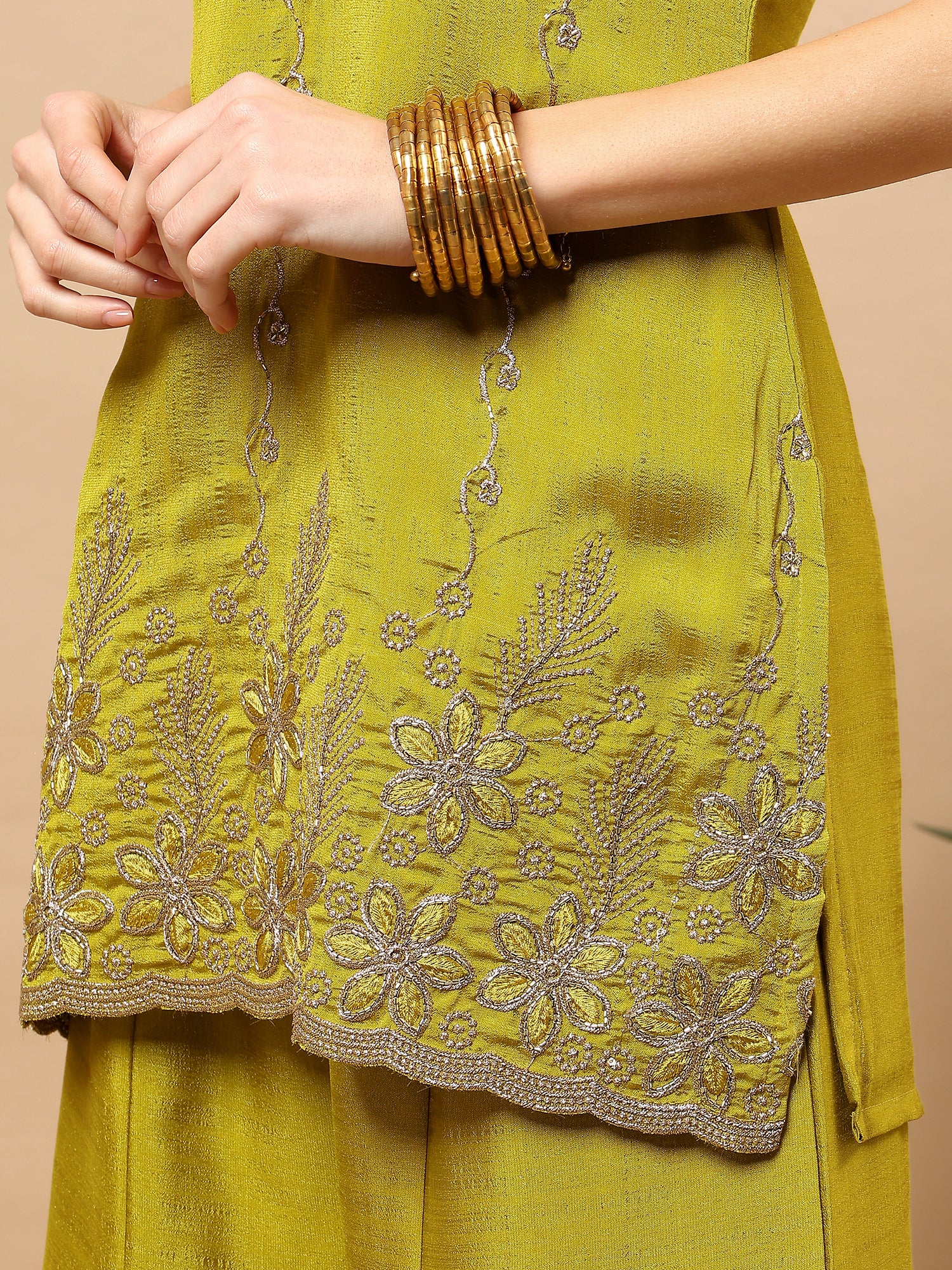 Women’s Embroidered Kurta Set with Palazzo & Dupatta | Festive Ethnic Wear by Rajkanika