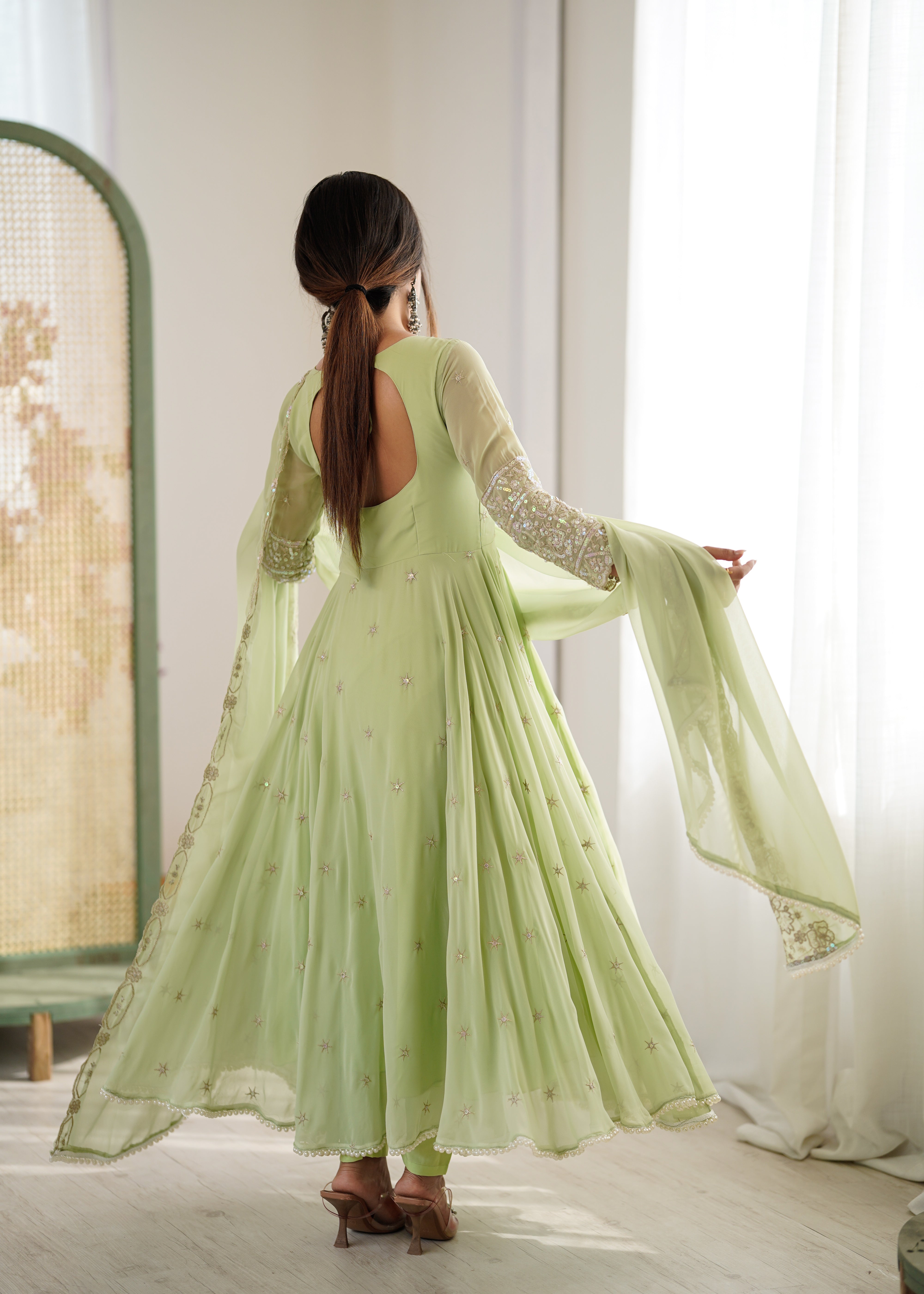 Women’s Embroidered Anarkali Gown with Dupatta | Festive & Wedding Wear by Rajkanika