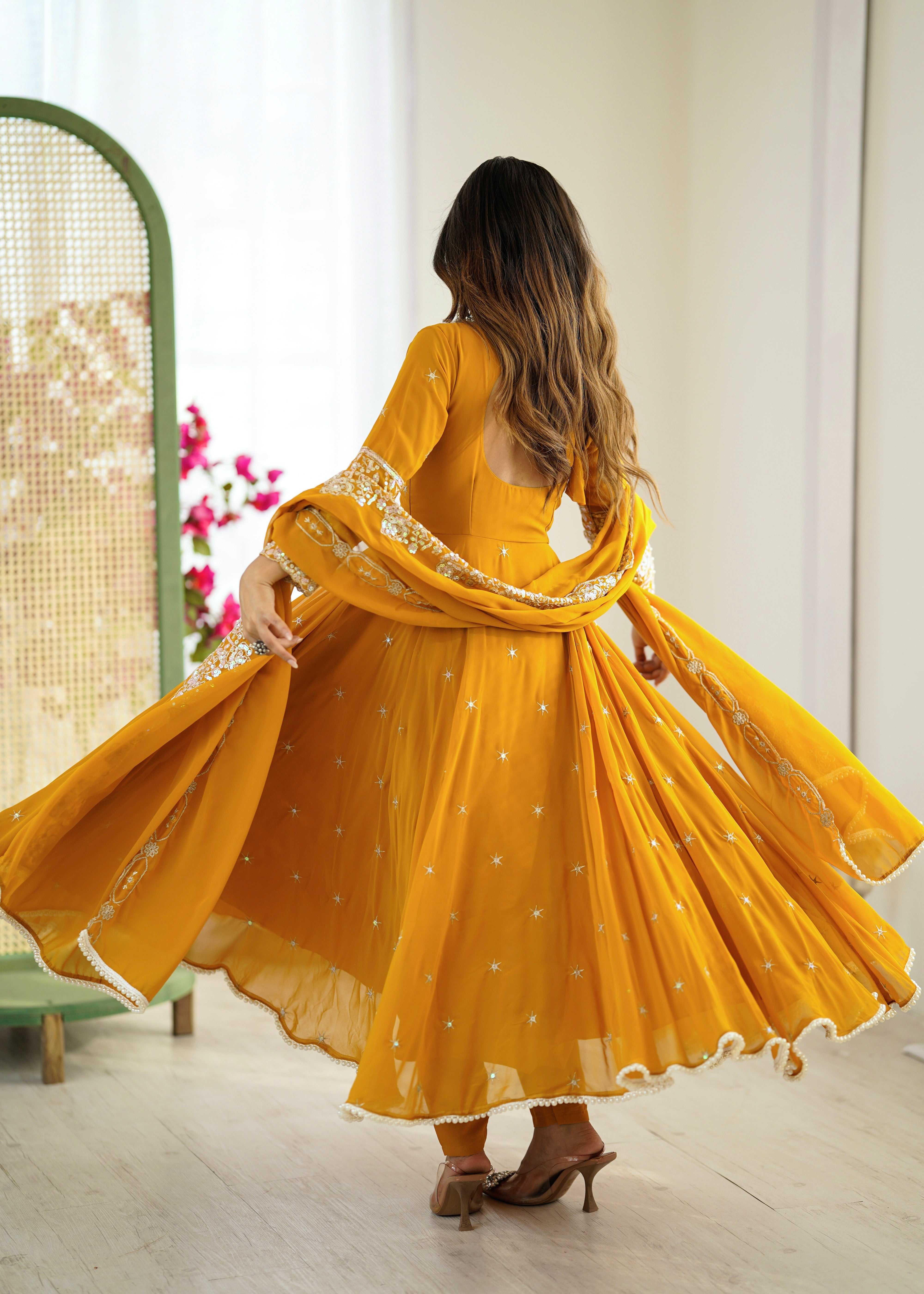 Women’s Embroidered Anarkali Gown with Dupatta | Festive & Wedding Wear by Rajkanika