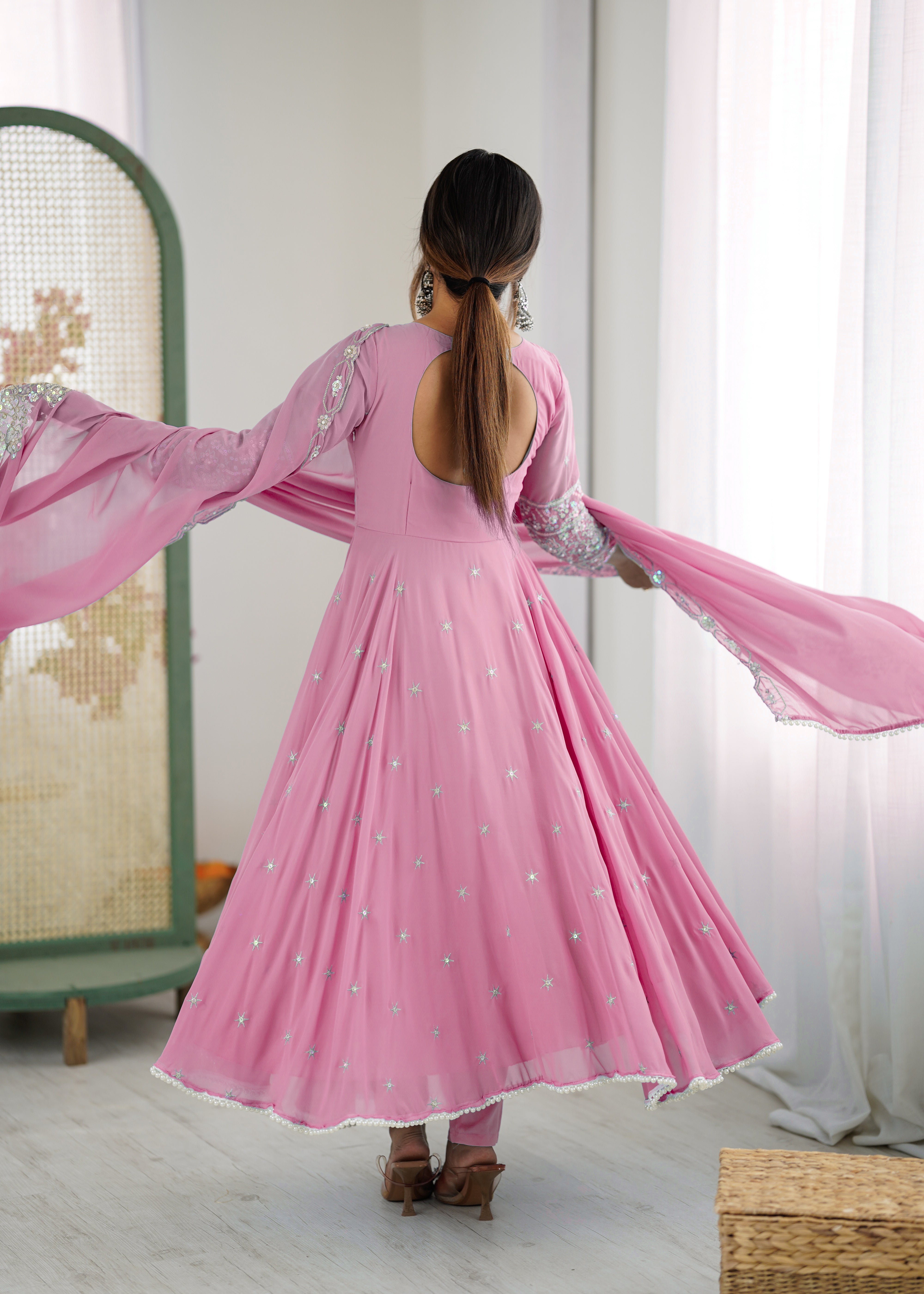 Women’s Embroidered Anarkali Gown with Dupatta | Festive & Wedding Wear by Rajkanika