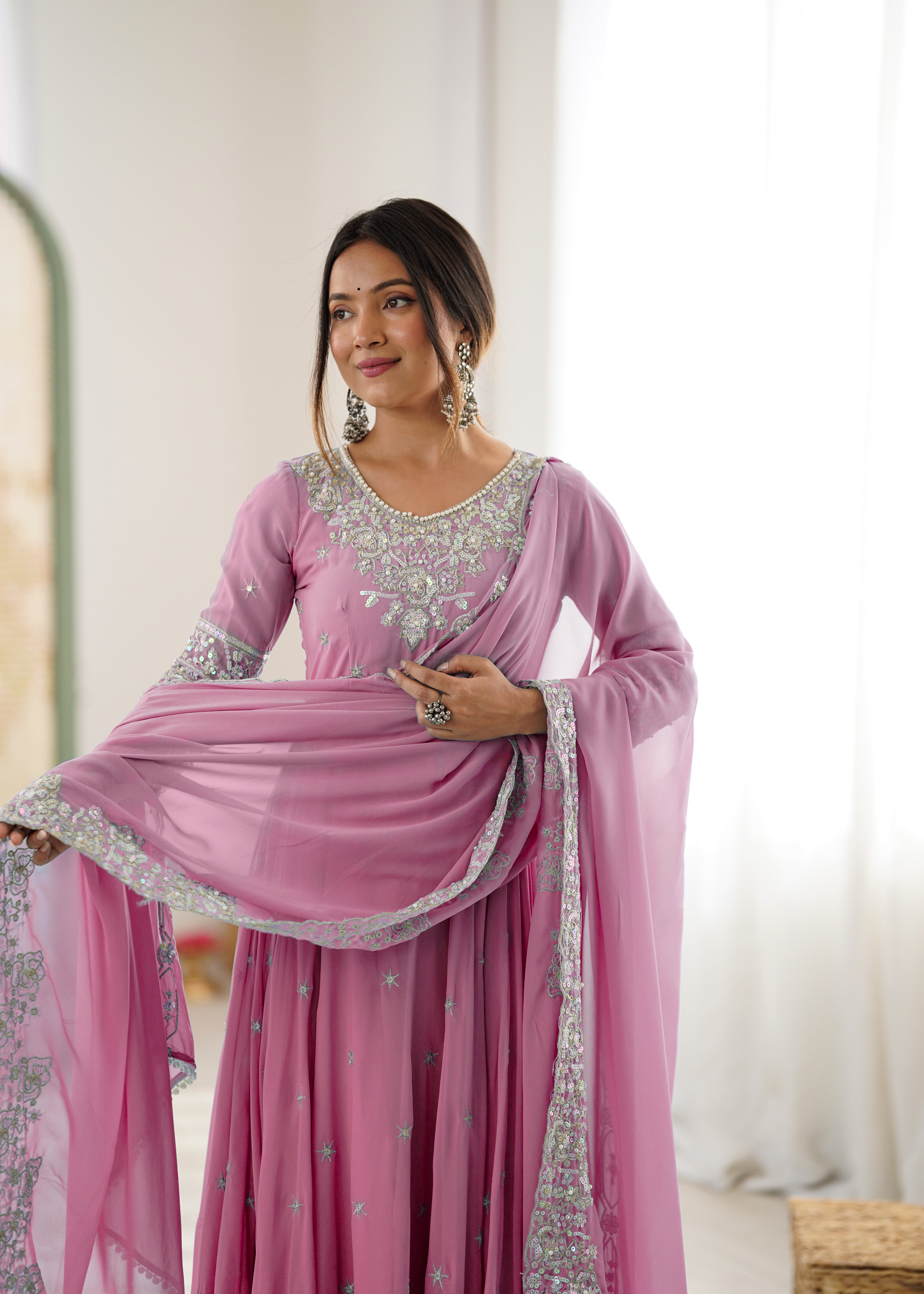 Women’s Embroidered Anarkali Gown with Dupatta | Festive & Wedding Wear by Rajkanika