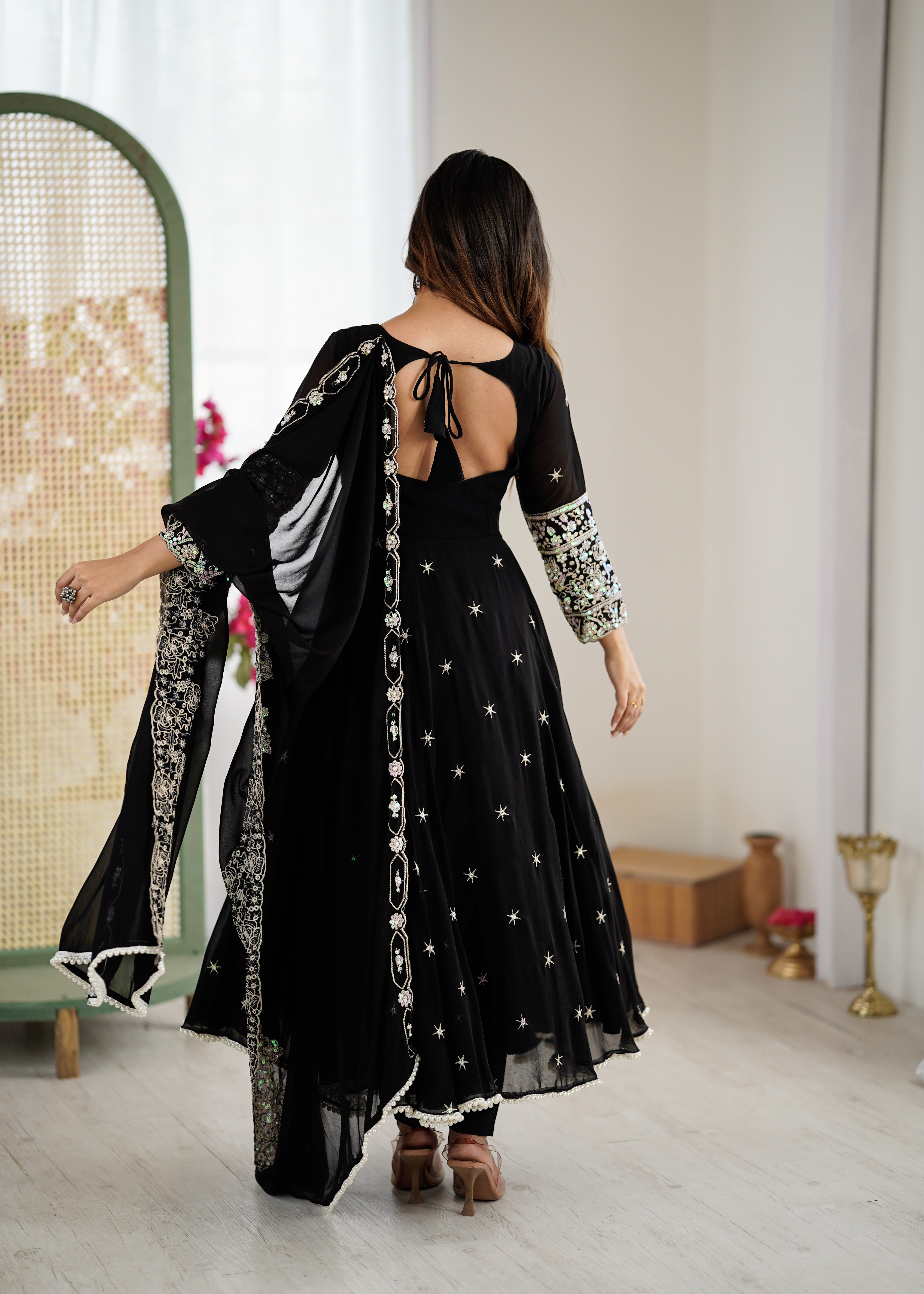 Women’s Embroidered Anarkali Gown with Dupatta | Festive & Wedding Wear by Rajkanika