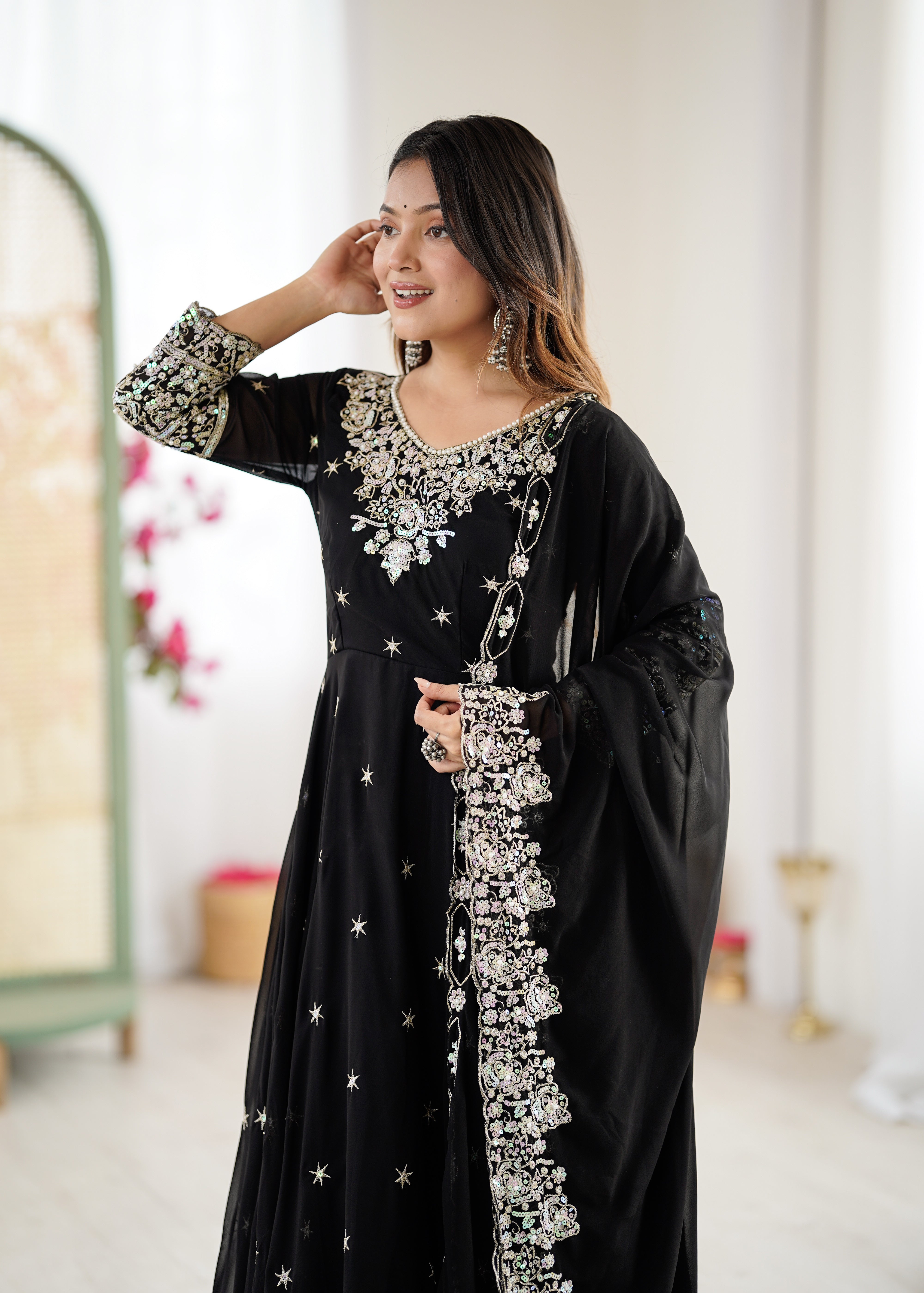 Women’s Embroidered Anarkali Gown with Dupatta | Festive & Wedding Wear by Rajkanika