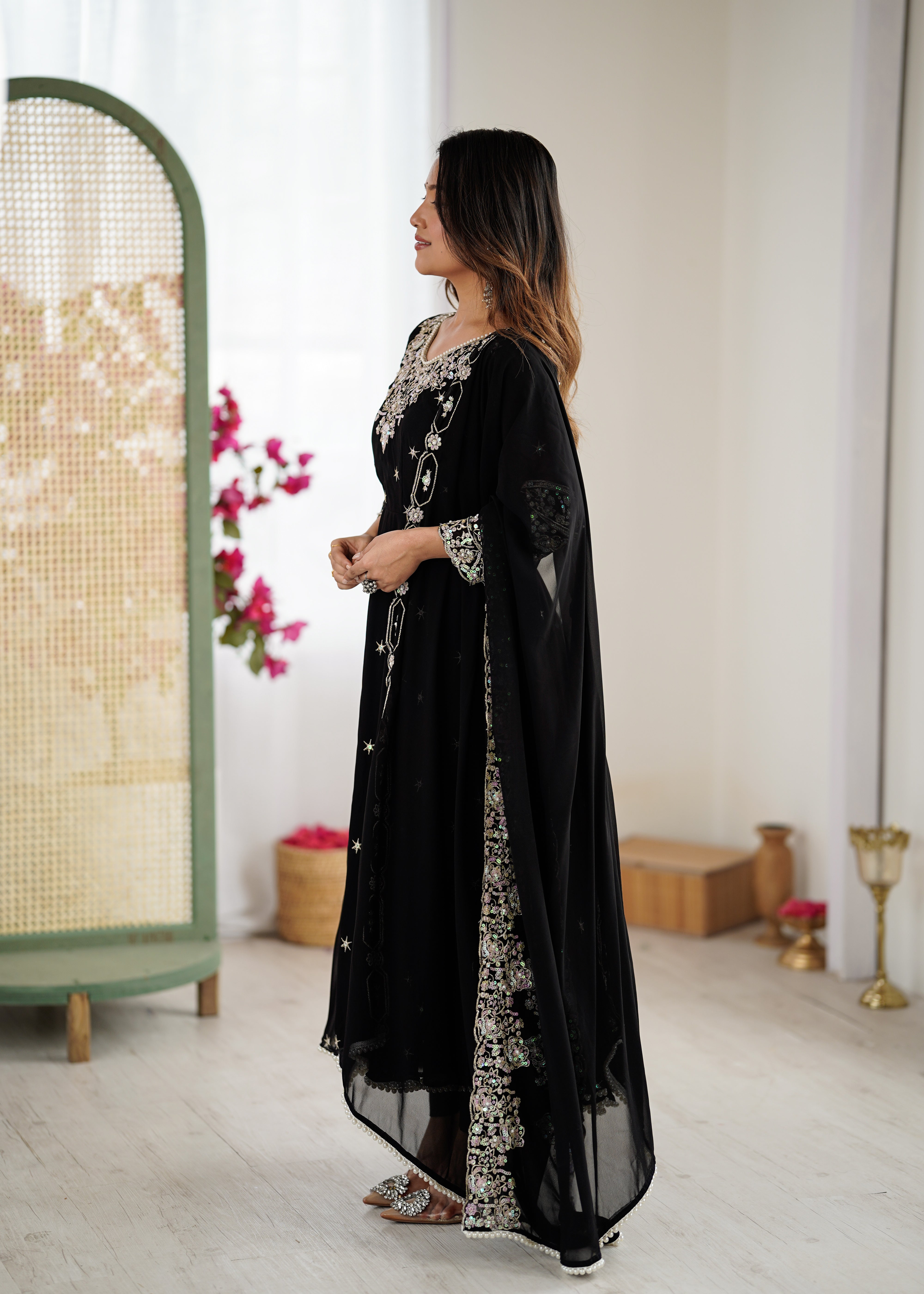 Women’s Embroidered Anarkali Gown with Dupatta | Festive & Wedding Wear by Rajkanika