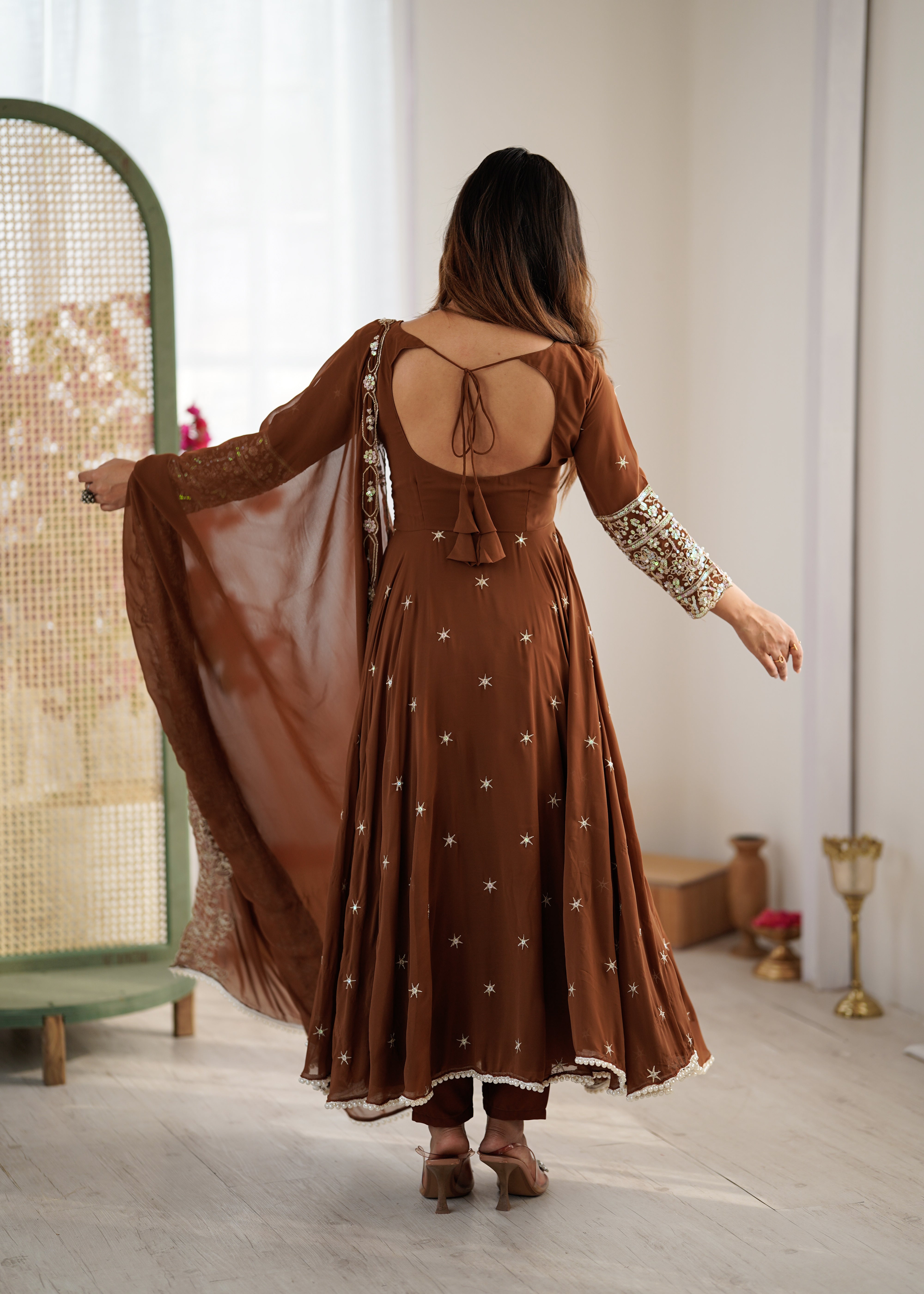 Women’s Embroidered Anarkali Gown with Dupatta | Festive & Wedding Wear by Rajkanika