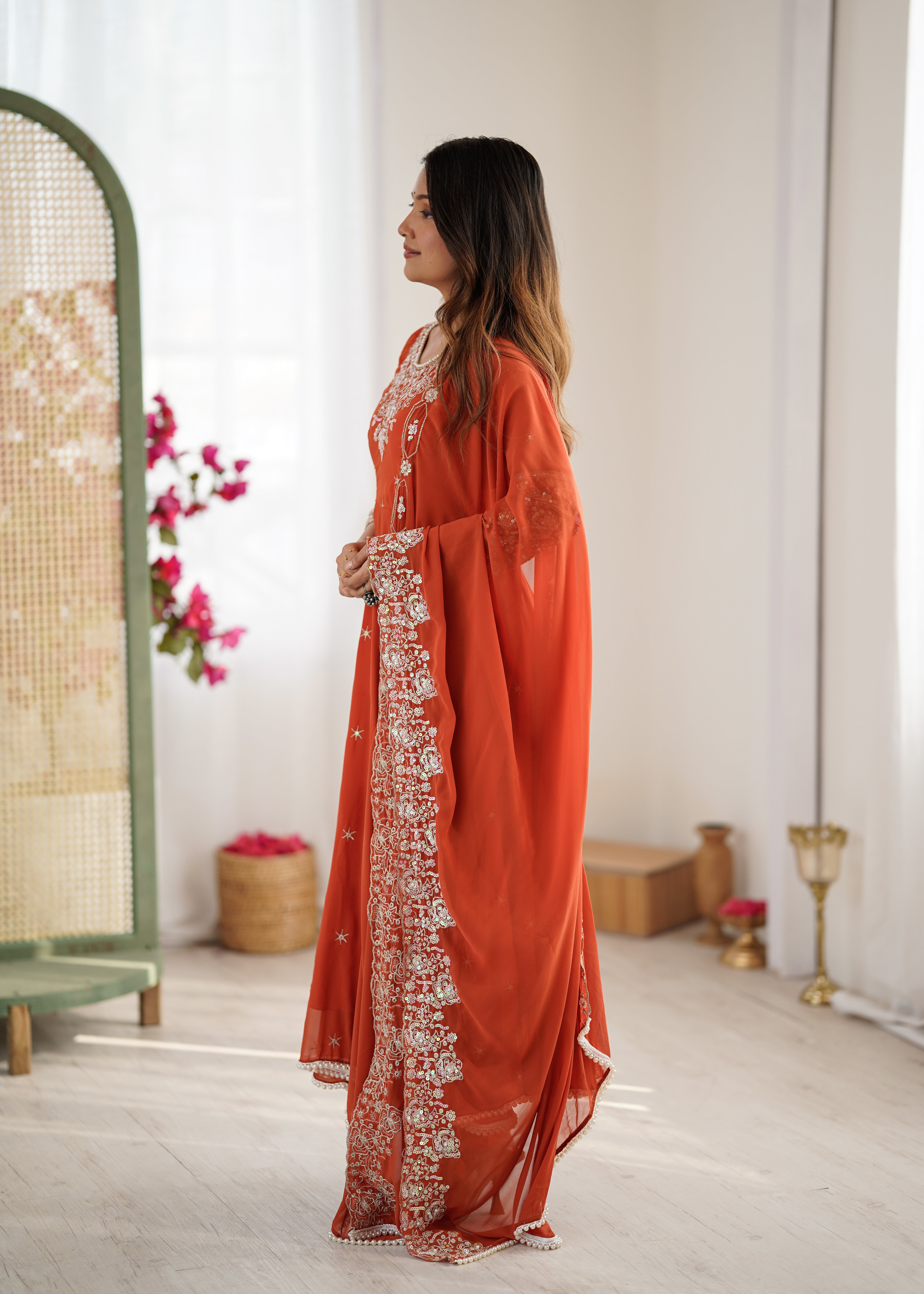 Women’s Embroidered Anarkali Gown with Dupatta | Festive & Wedding Wear by Rajkanika