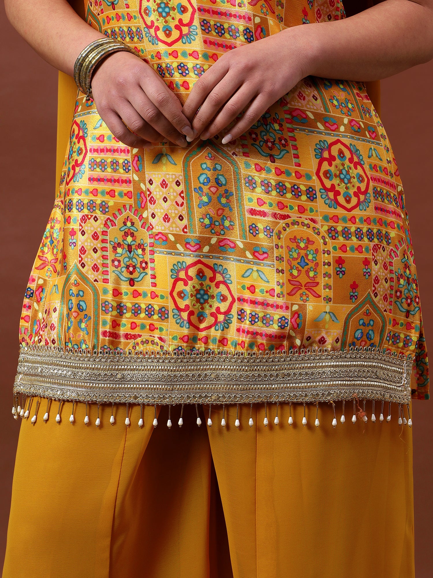 Women’s Printed Kurta Set with Palazzo & Dupatta | Festive Ethnic Wear by Rajkanika