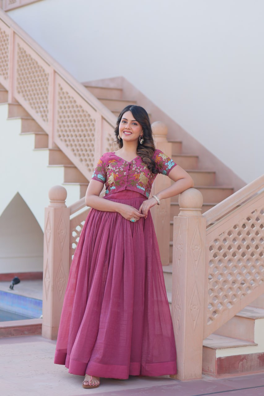Women’s Embroidered Crop Top Lehenga Set | Designer Festive Ethnic Wear by Rajkanika