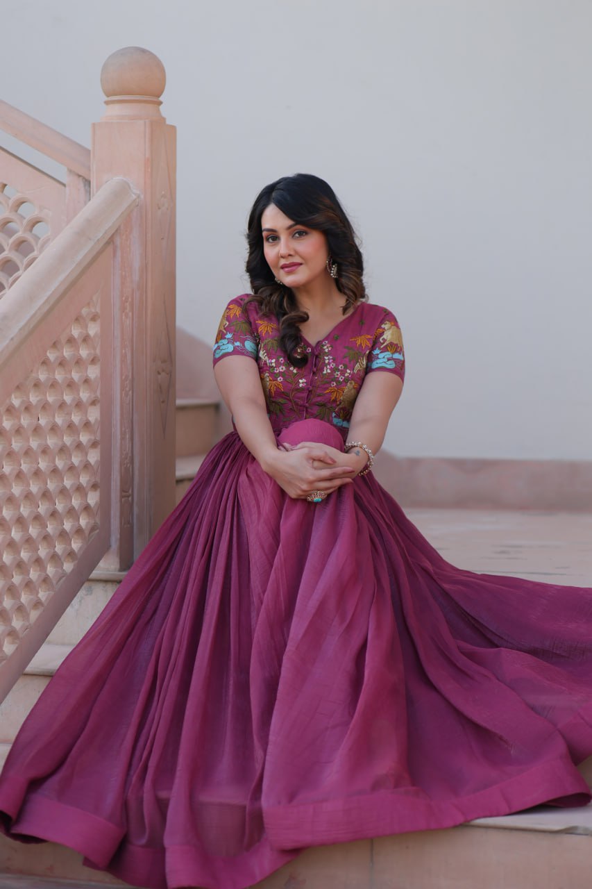 Women’s Embroidered Crop Top Lehenga Set | Designer Festive Ethnic Wear by Rajkanika