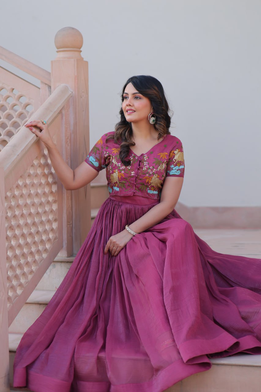 Women’s Embroidered Crop Top Lehenga Set | Designer Festive Ethnic Wear by Rajkanika