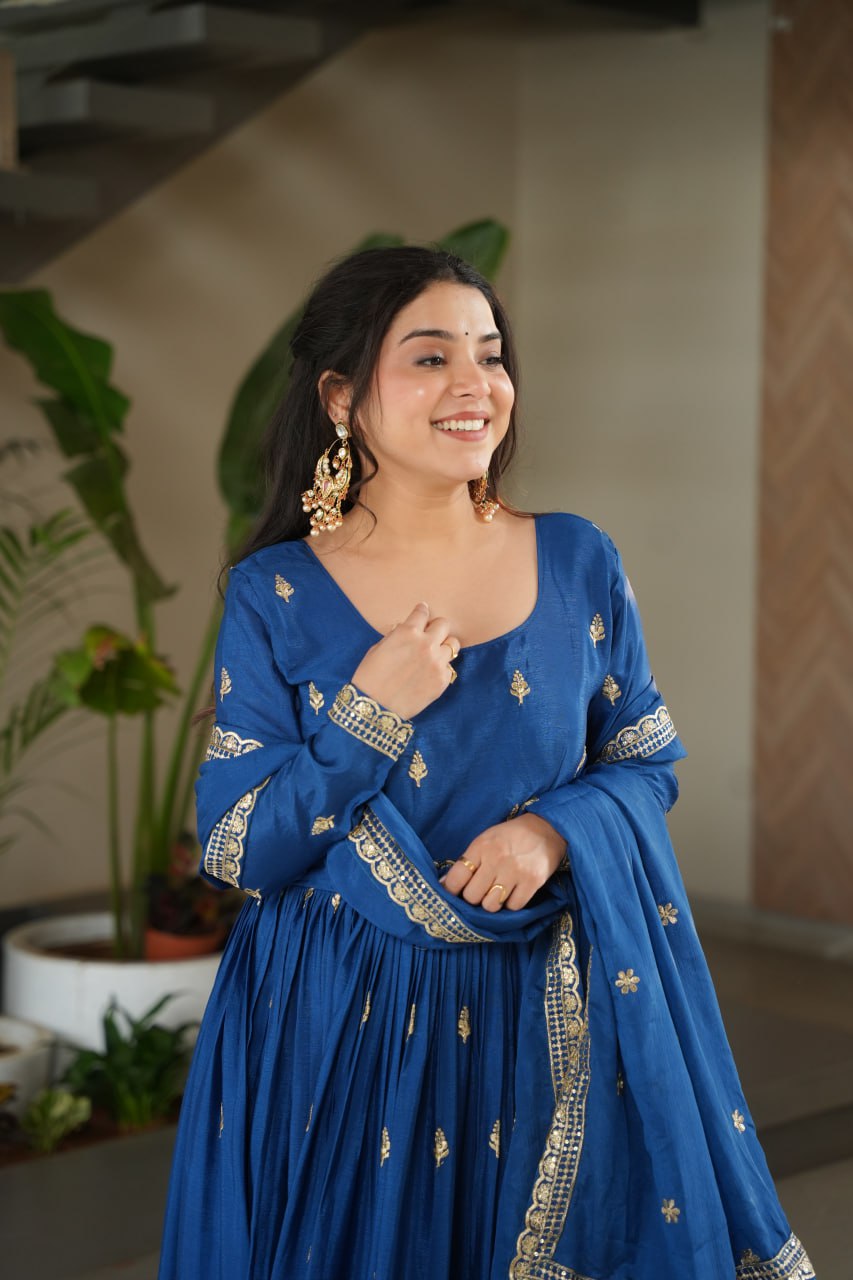 Women’s Heavy Embroidered Anarkali Gown with Dupatta | Wedding & Festive Wear by Rajkanika