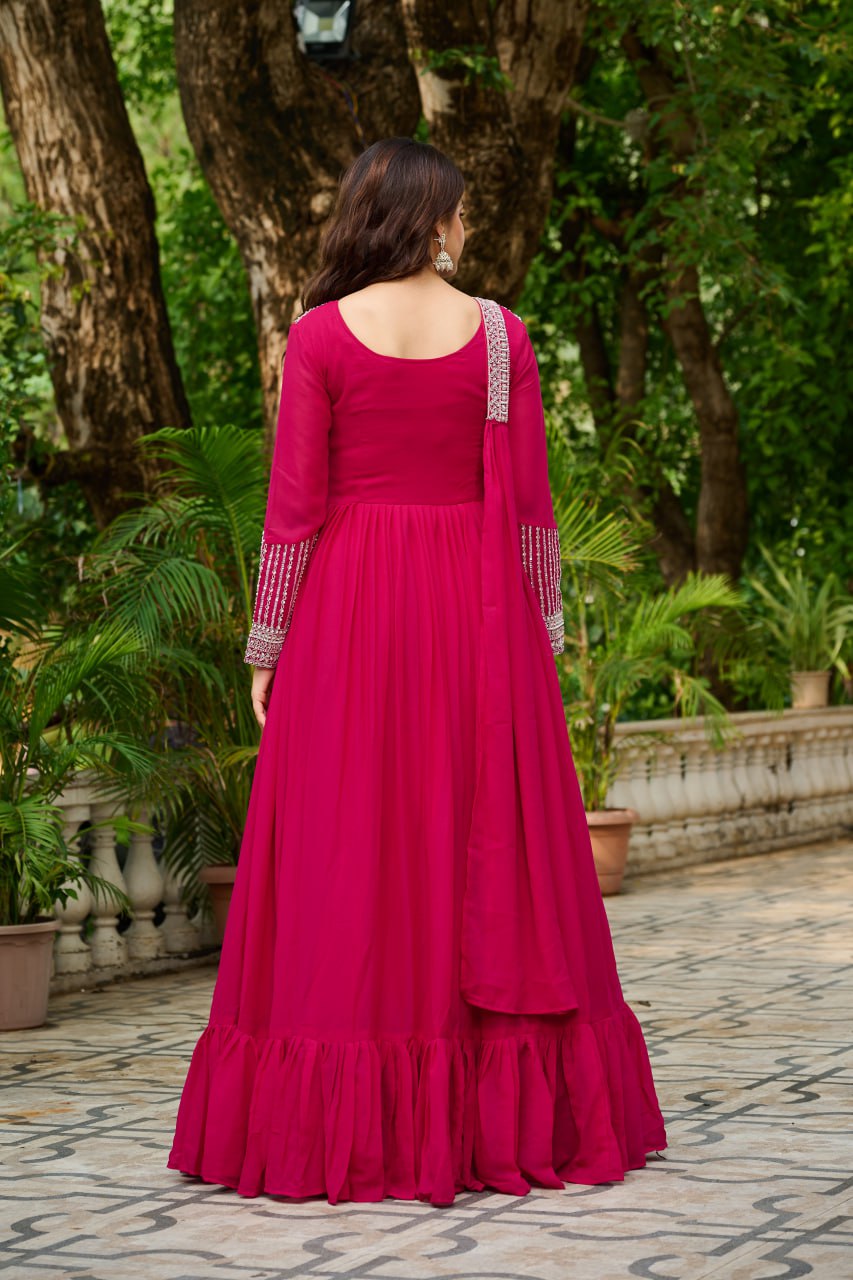 Women’s Embroidered Anarkali Gown with Dupatta | Festive & Wedding Wear by Rajkanika