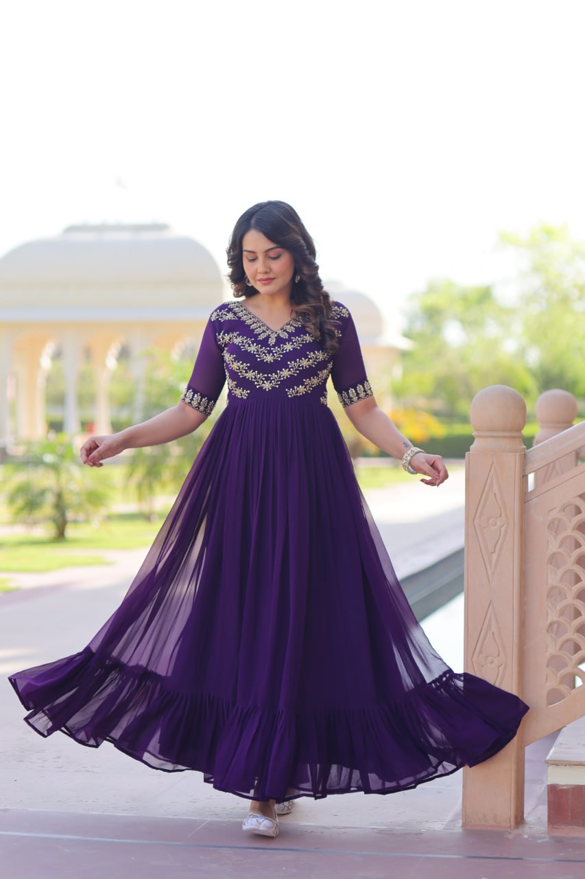 Women’s Embroidered Anarkali Gown | Designer Festive & Party Wear Dress by Rajkanika