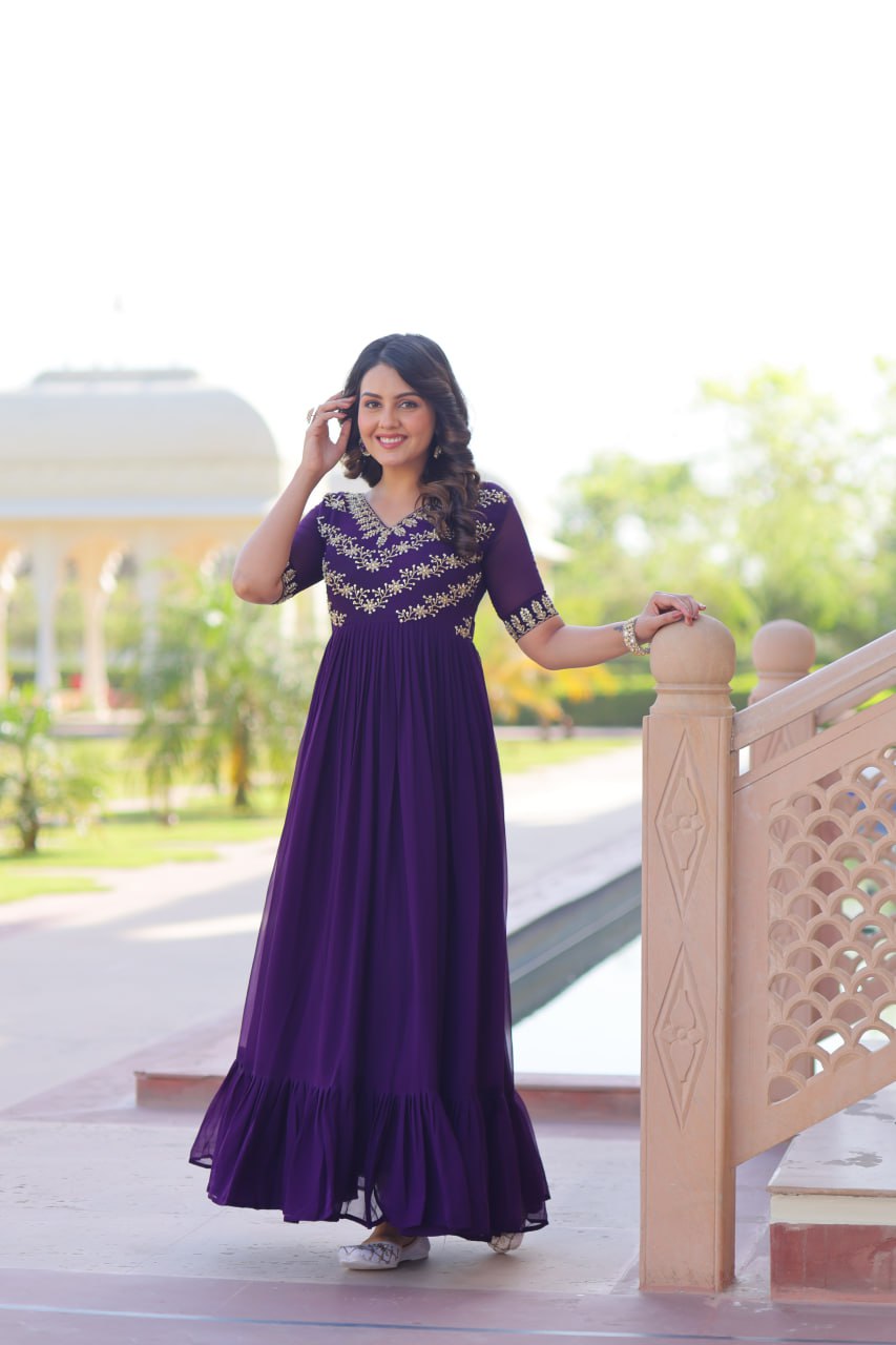 Women’s Embroidered Anarkali Gown | Designer Festive & Party Wear Dress by Rajkanika