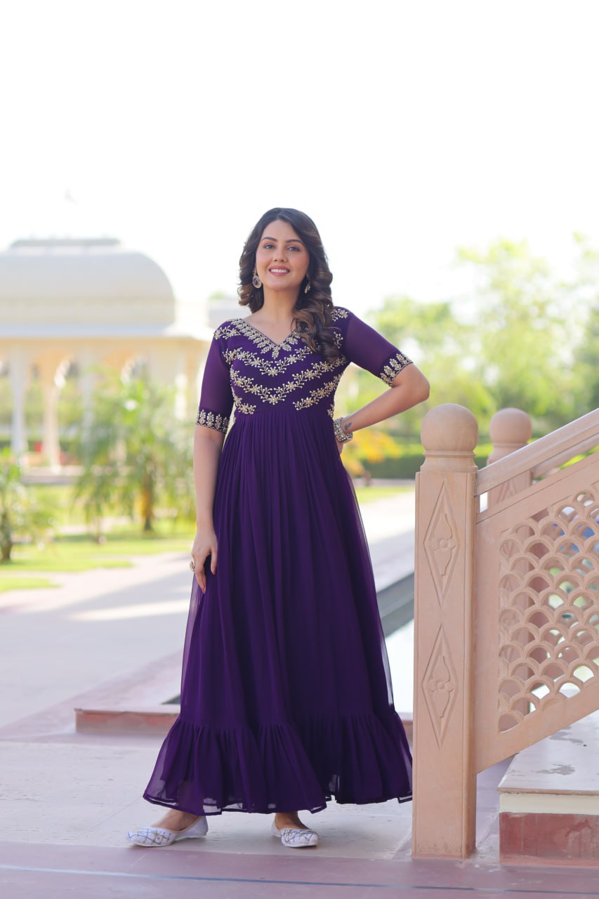 Women’s Embroidered Anarkali Gown | Designer Festive & Party Wear Dress by Rajkanika