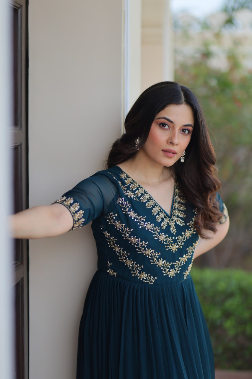 Women’s Embroidered Anarkali Gown | Designer Festive & Party Wear Dress by Rajkanika