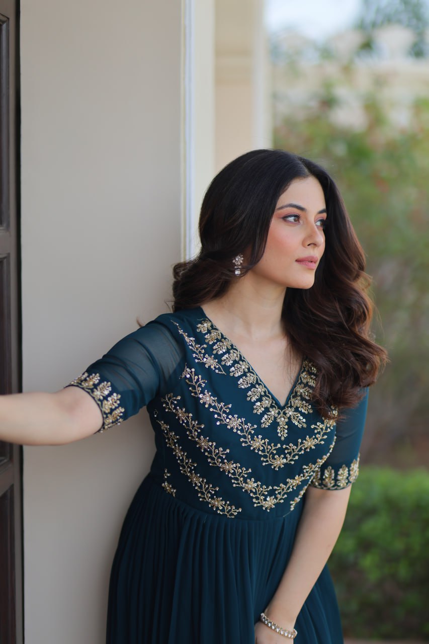 Women’s Embroidered Anarkali Gown | Designer Festive & Party Wear Dress by Rajkanika