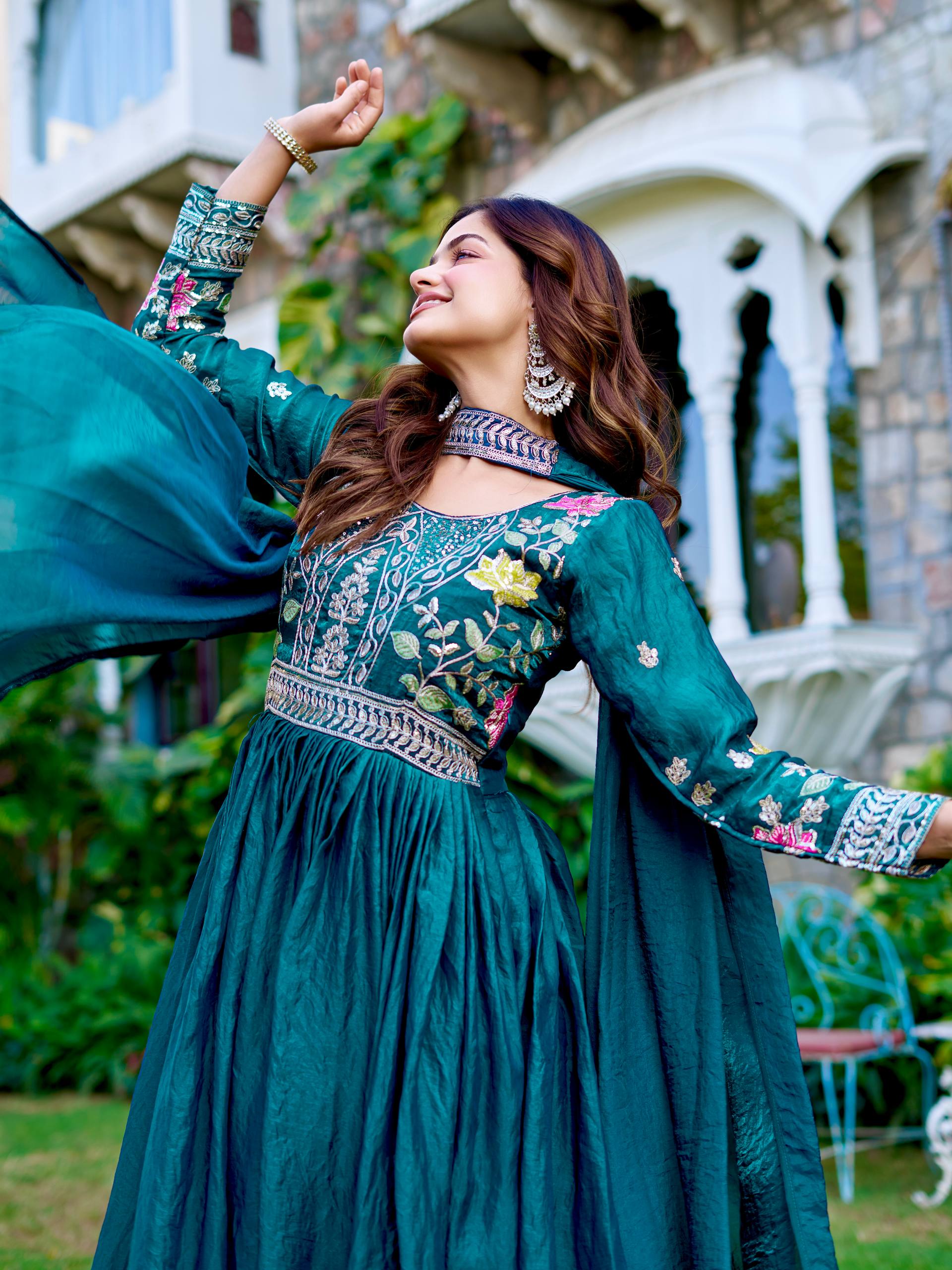 Women’s Heavy Embroidered Anarkali Gown with Dupatta | Wedding & Festive Wear by Rajkanika