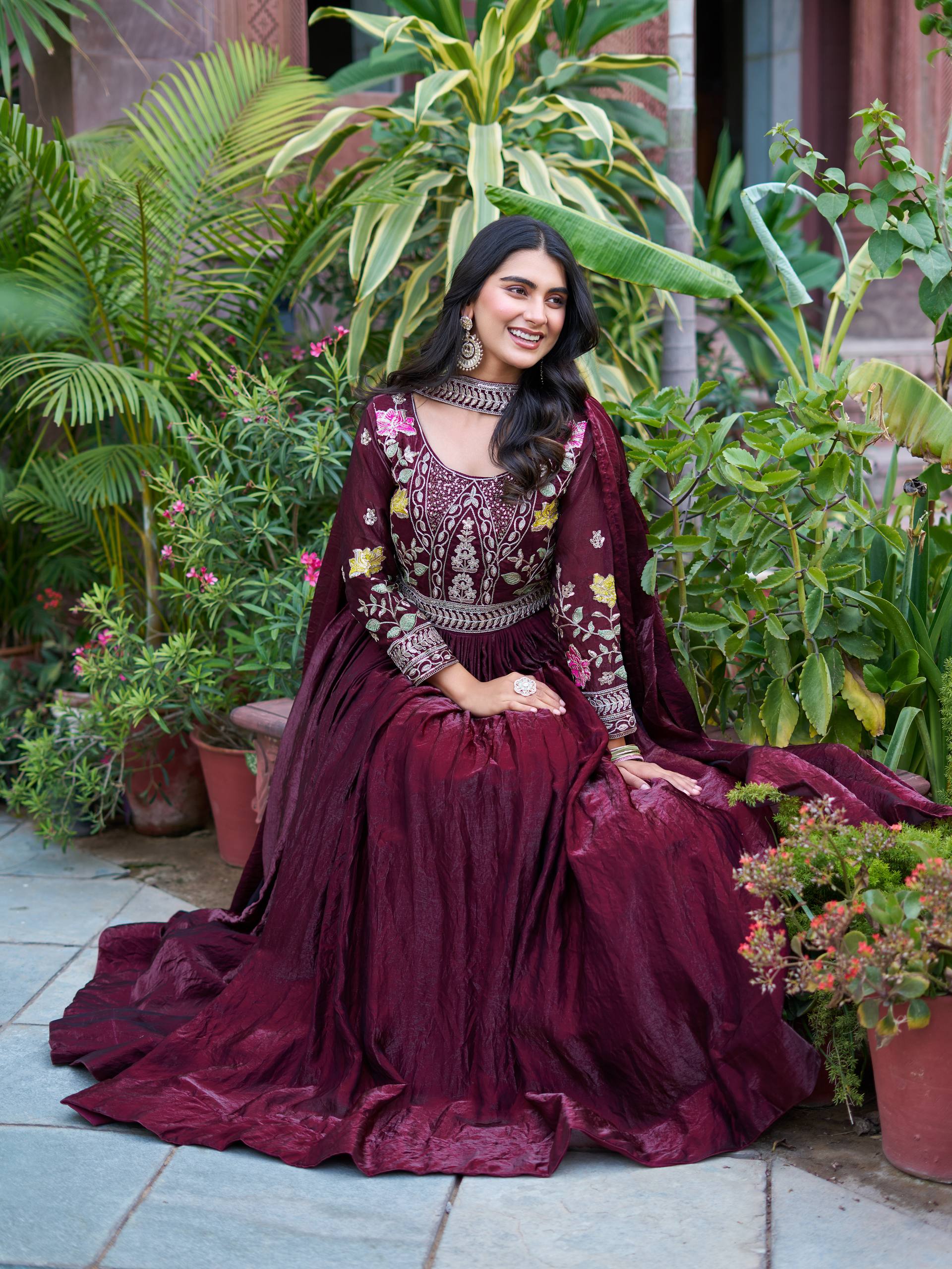 Women’s Heavy Embroidered Anarkali Gown with Dupatta | Wedding & Festive Wear by Rajkanika