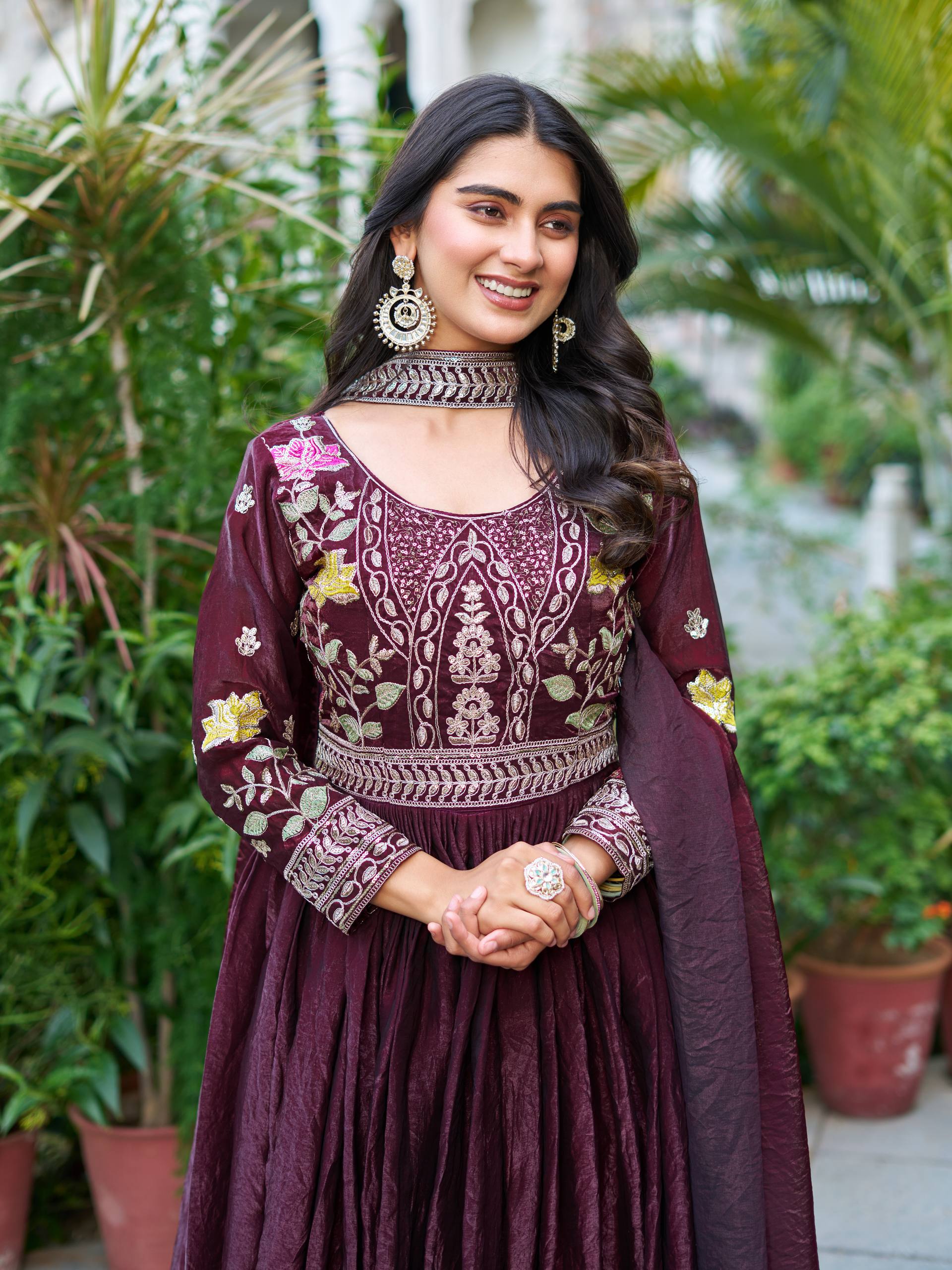 Women’s Heavy Embroidered Anarkali Gown with Dupatta | Wedding & Festive Wear by Rajkanika