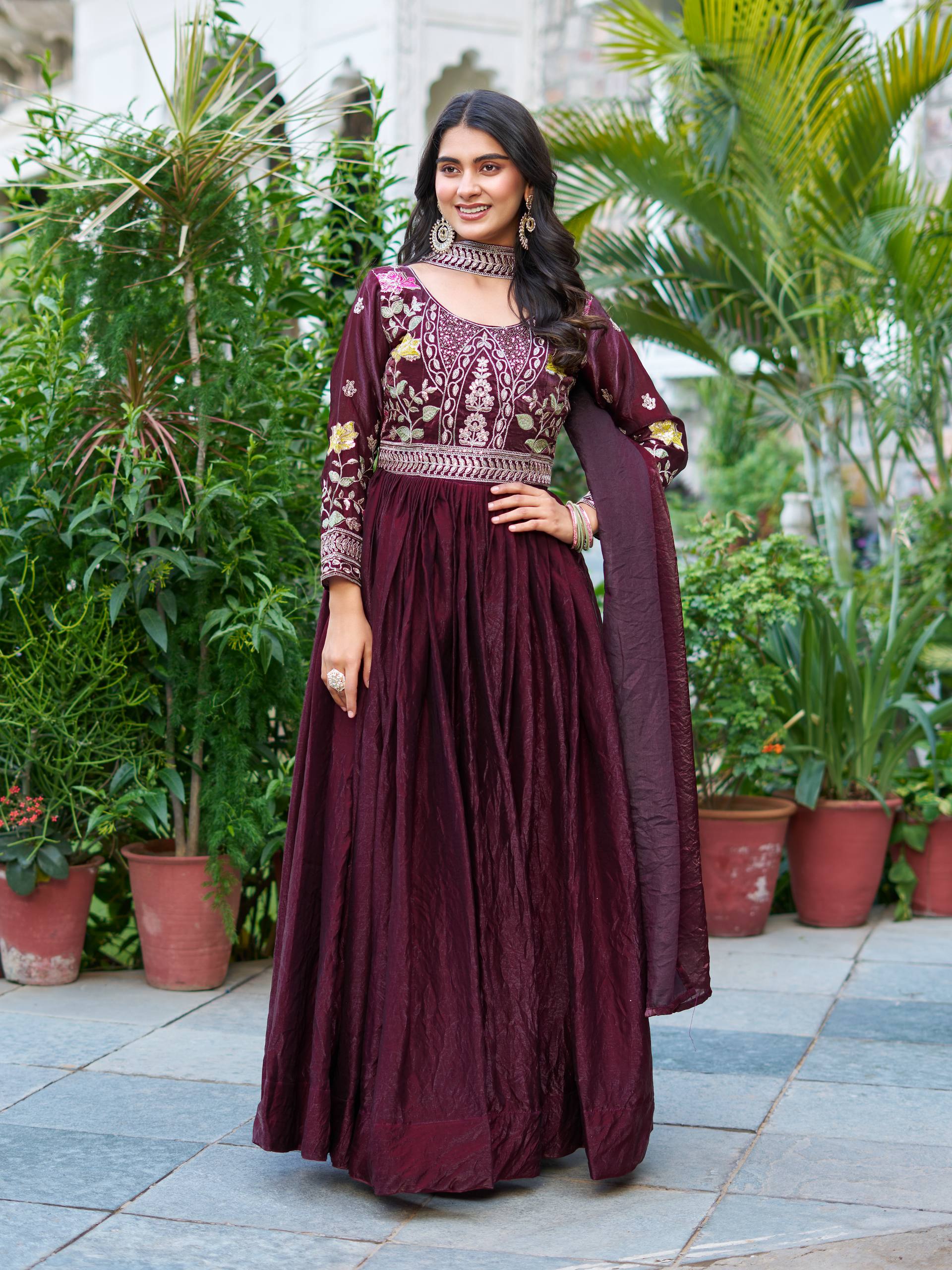 Women’s Heavy Embroidered Anarkali Gown with Dupatta | Wedding & Festive Wear by Rajkanika
