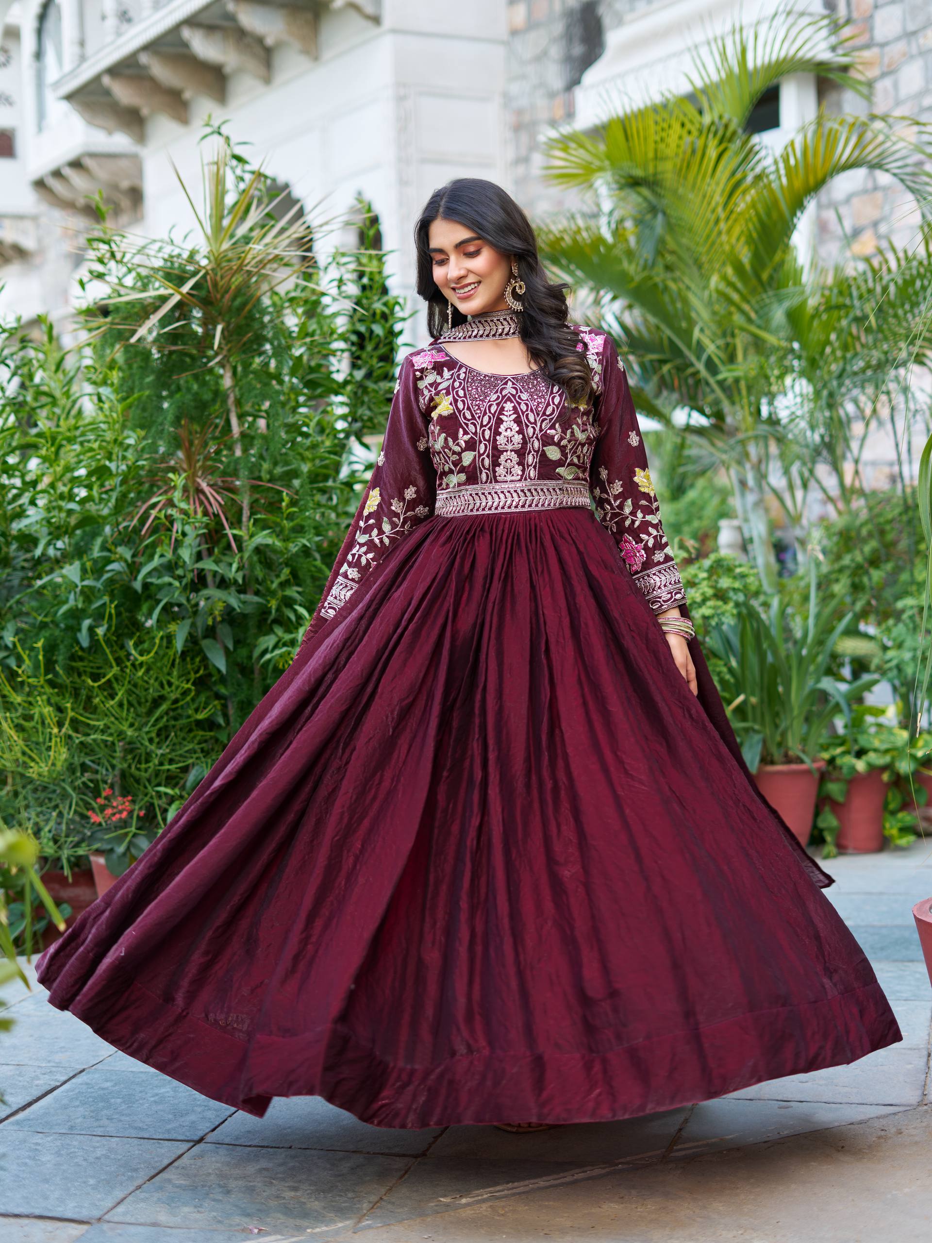 Women’s Heavy Embroidered Anarkali Gown with Dupatta | Wedding & Festive Wear by Rajkanika
