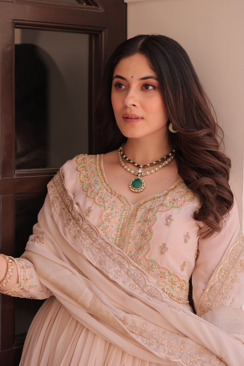 Women’s Embroidered Anarkali Kurta Set with Dupatta | Elegant Festive Wear by Rajkanika