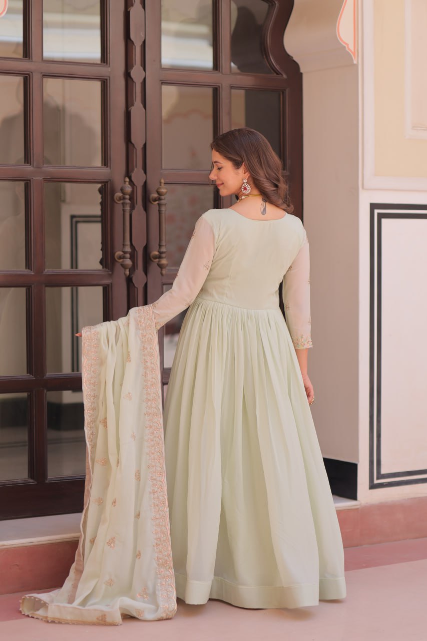 Women’s Embroidered Anarkali Kurta Set with Dupatta | Elegant Festive Wear by Rajkanika