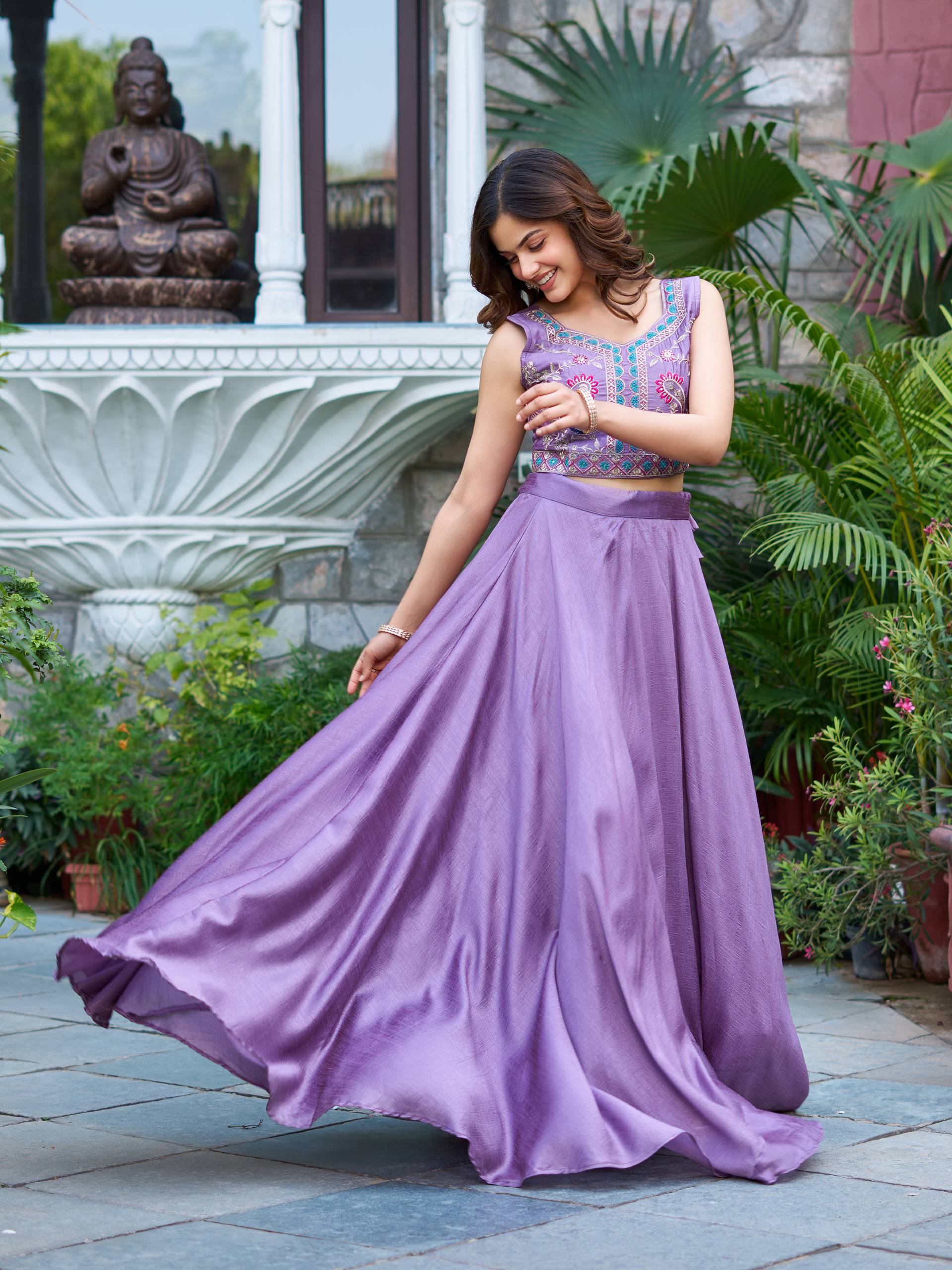 Women’s Jacket Style Lehenga Set with Embroidered Crop Top & Flared Skirt | Festive & Wedding Wear by Rajkanika