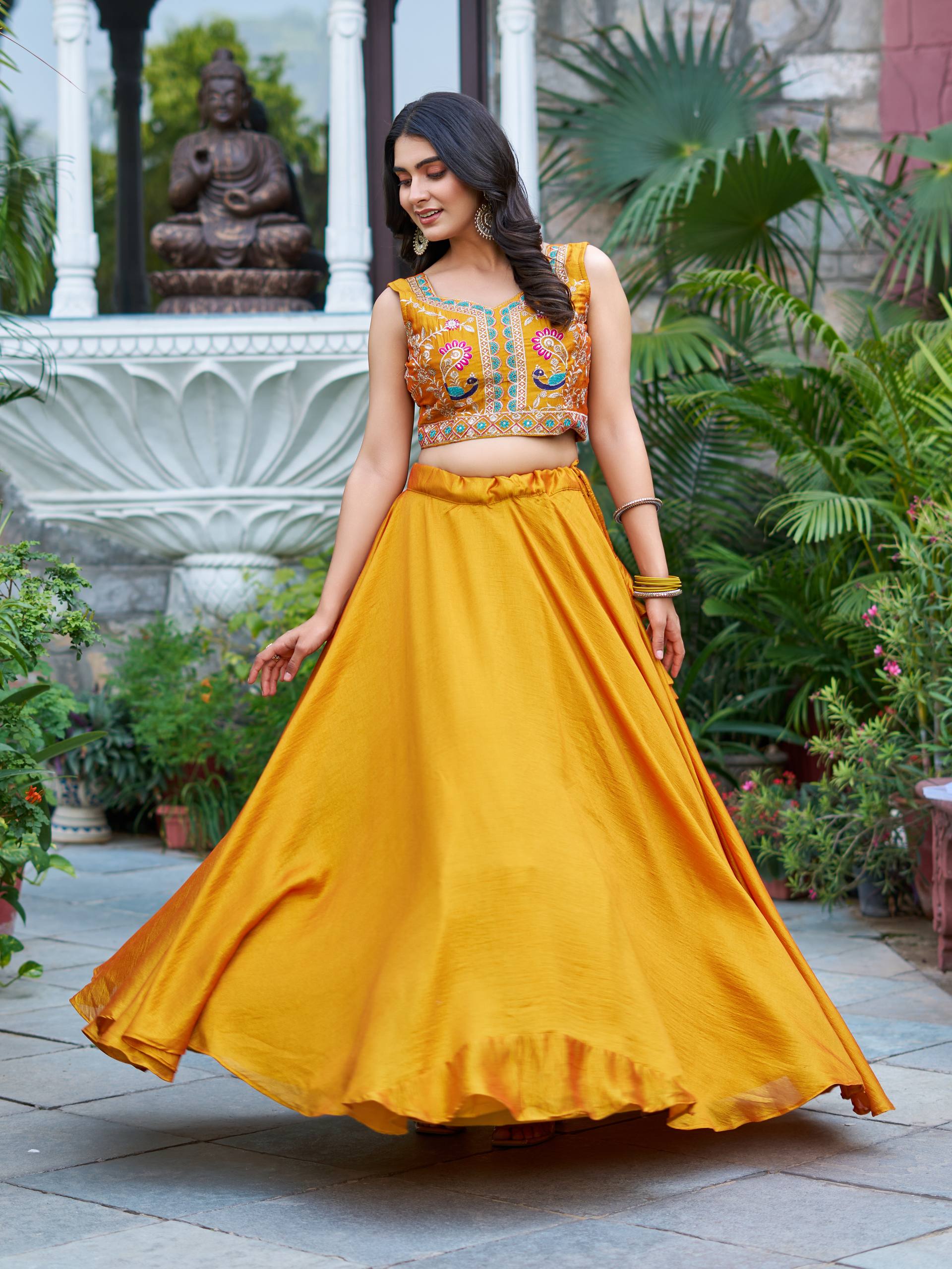 Women’s Jacket Style Lehenga Set with Embroidered Crop Top & Flared Skirt | Festive & Wedding Wear by Rajkanika