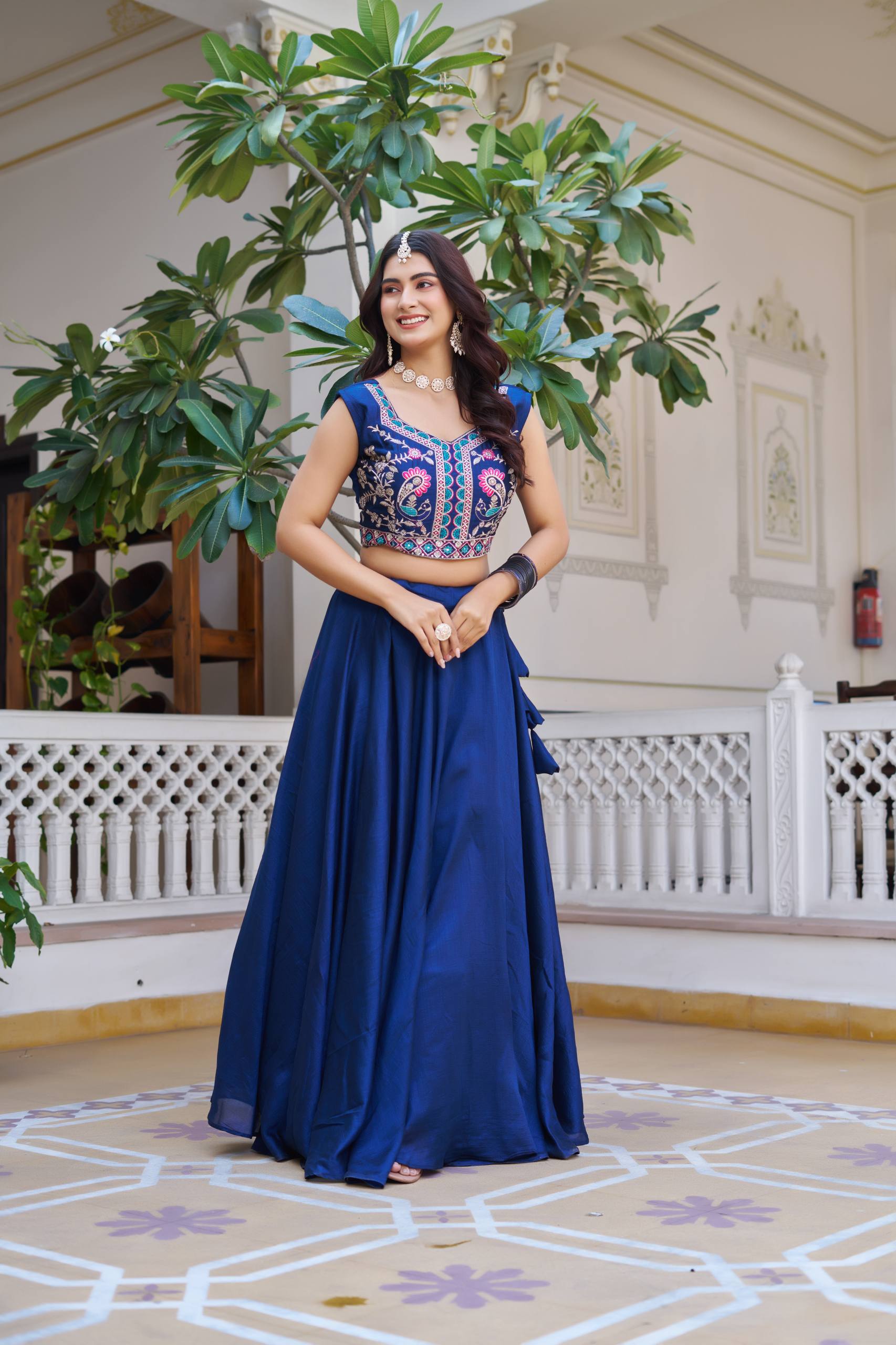 Women’s Jacket Style Lehenga Set with Embroidered Crop Top & Flared Skirt | Festive & Wedding Wear by Rajkanika