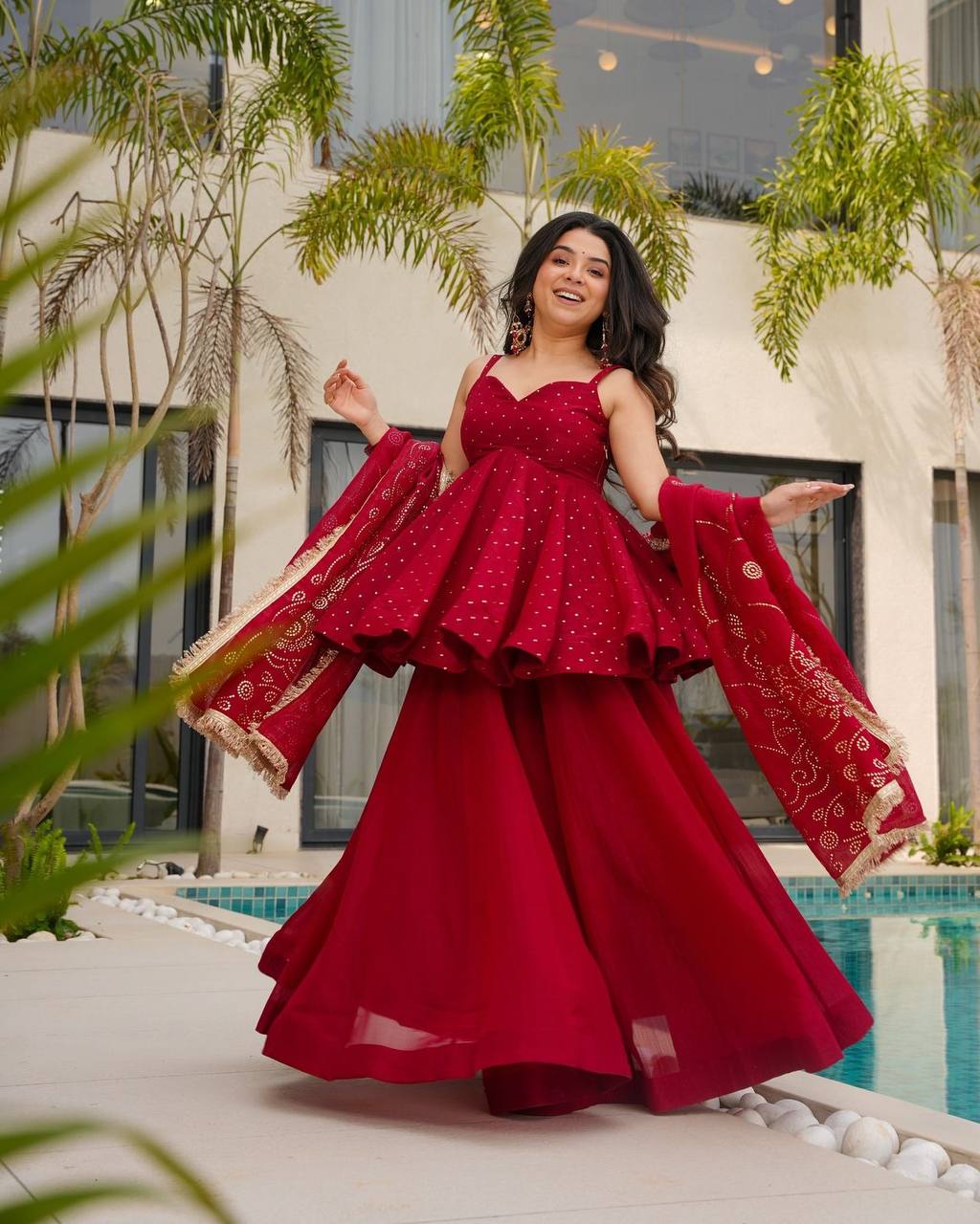 Women’s Embroidered Kurta Palazzo Set with Dupatta | Festive & Wedding Wear by Rajkanika