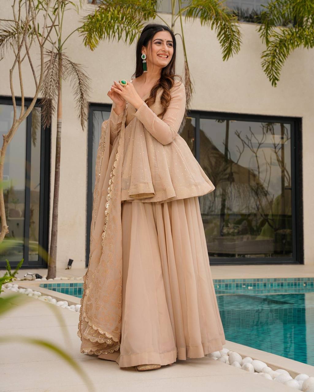 Women’s Embroidered Kurta Palazzo Set with Dupatta | Festive & Wedding Wear by Rajkanika
