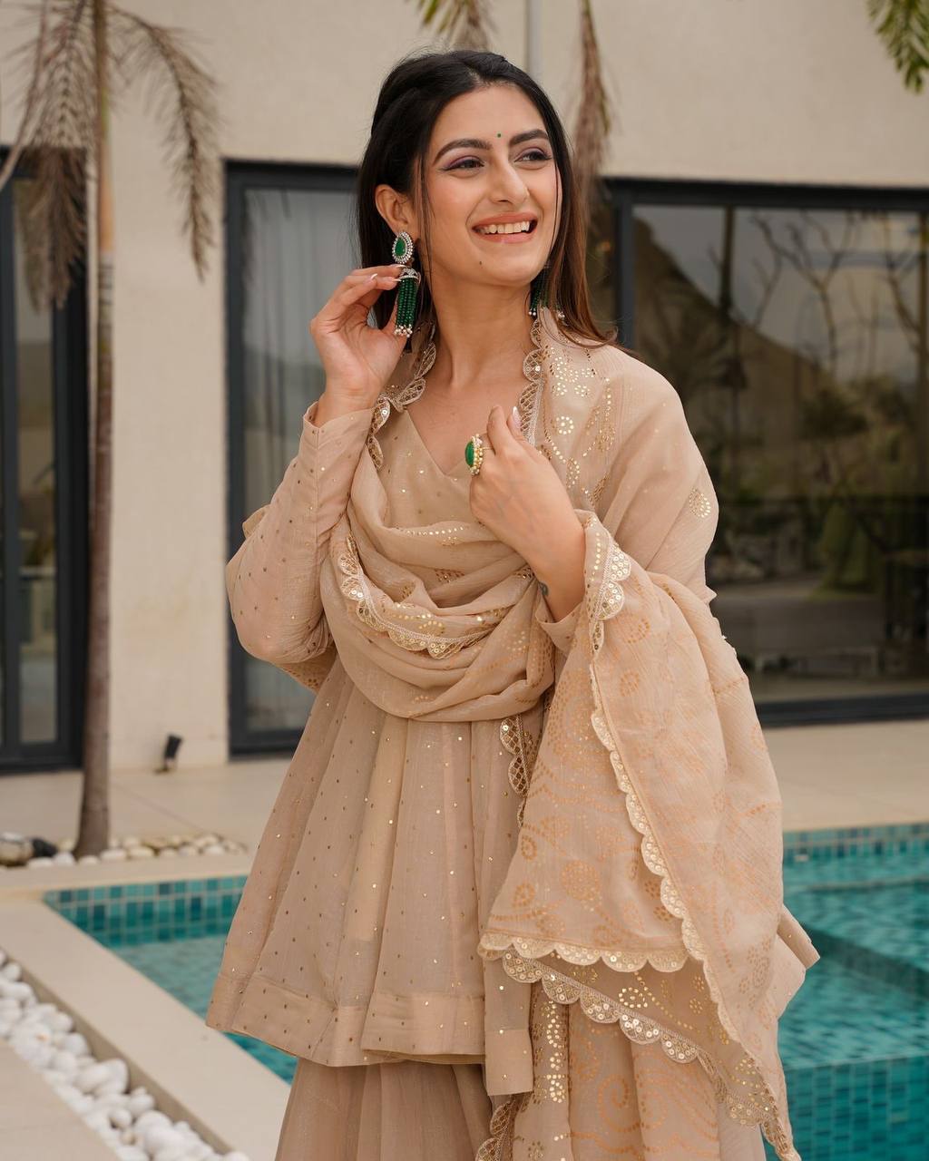 Women’s Embroidered Kurta Palazzo Set with Dupatta | Festive & Wedding Wear by Rajkanika