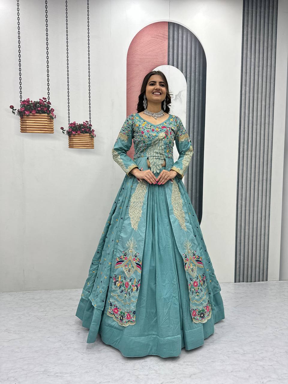 Women’s Designer Lehenga Choli with Heavy Embroidery | Wedding & Festive Wear Lehenga Set – Rajkanika