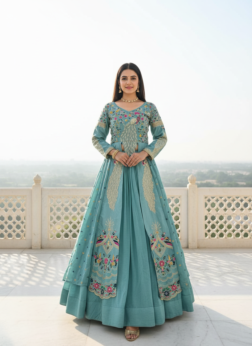 Women’s Designer Lehenga Choli with Heavy Embroidery | Wedding & Festive Wear Lehenga Set – Rajkanika
