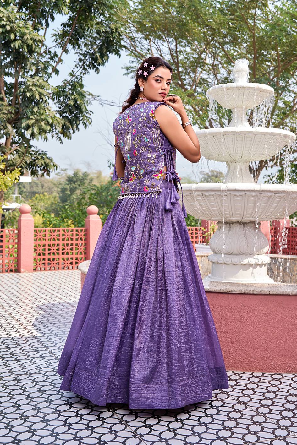 Women’s Embroidered Lehenga Set with Crop Top & Dupatta | Wedding & Festive Wear by Rajkanika