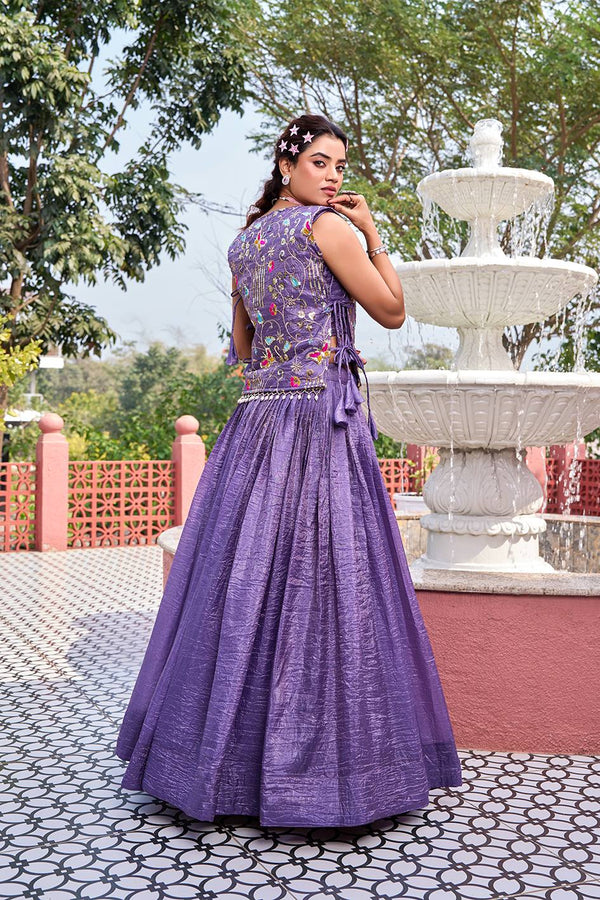 Women’s Embroidered Lehenga Set with Crop Top & Dupatta | Wedding & Festive Wear by Rajkanika