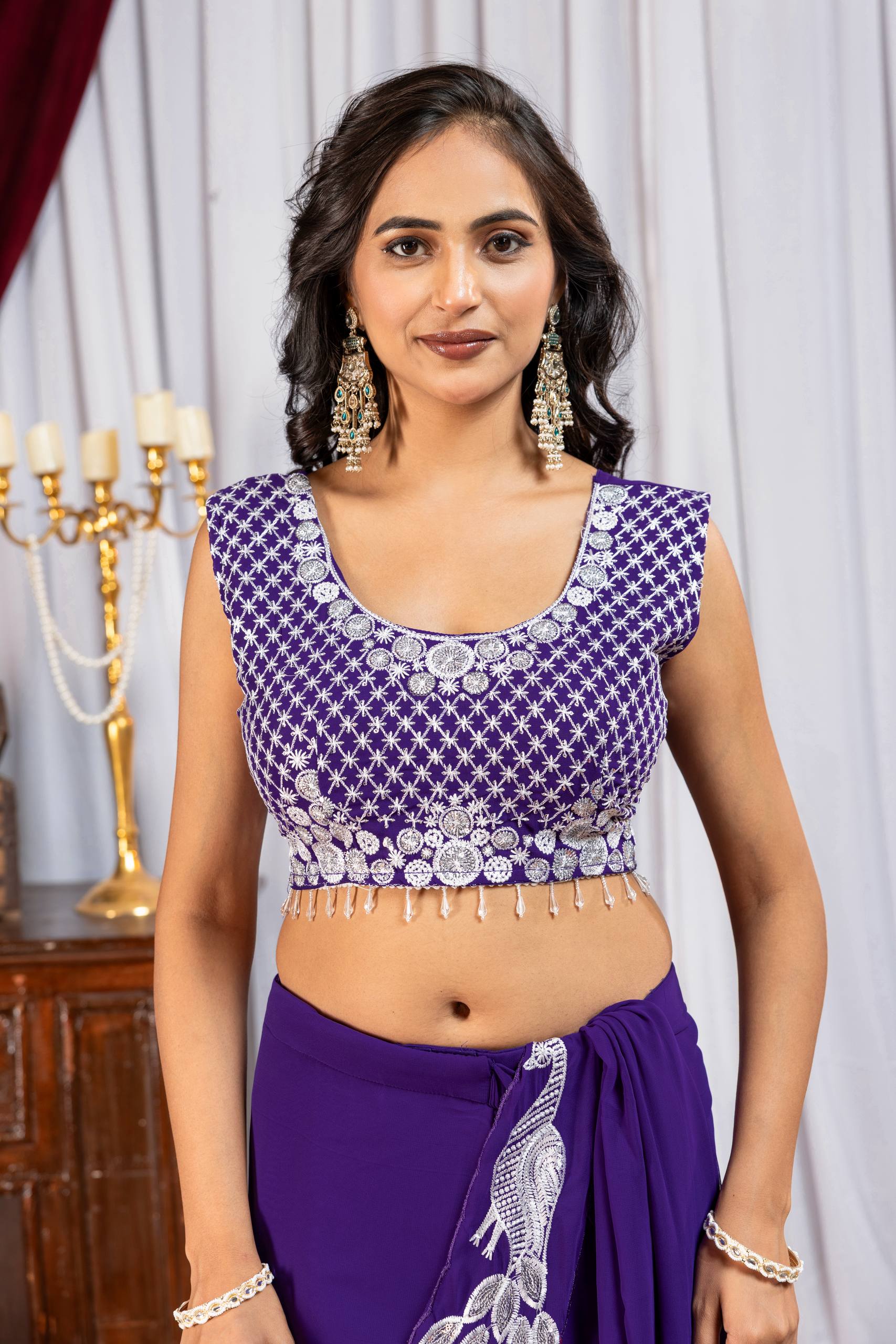 Women’s Designer Saree with Embroidered Blouse | Party & Wedding Wear Saree by Rajkanika