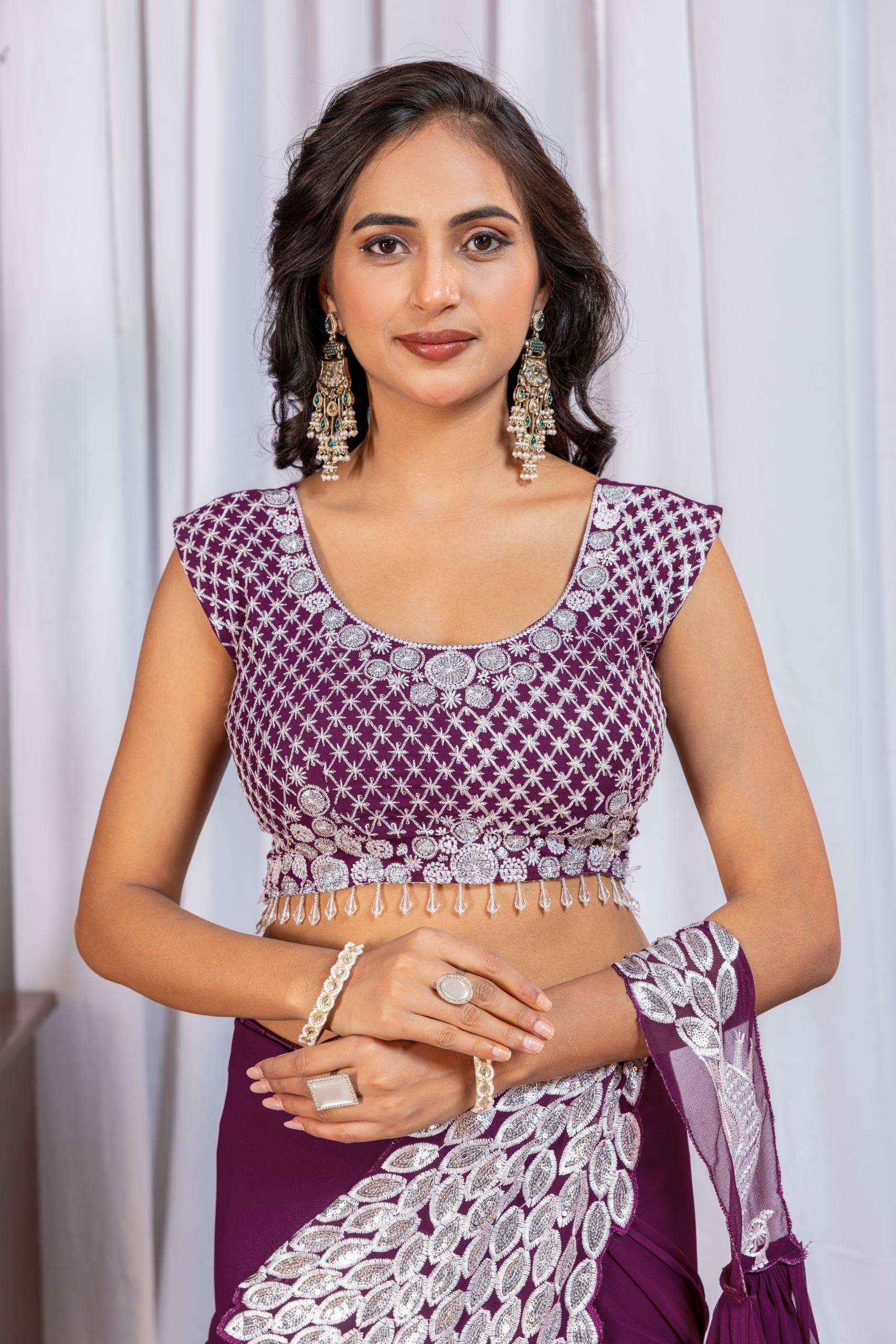 Women’s Designer Saree with Embroidered Blouse | Party & Wedding Wear Saree by Rajkanika