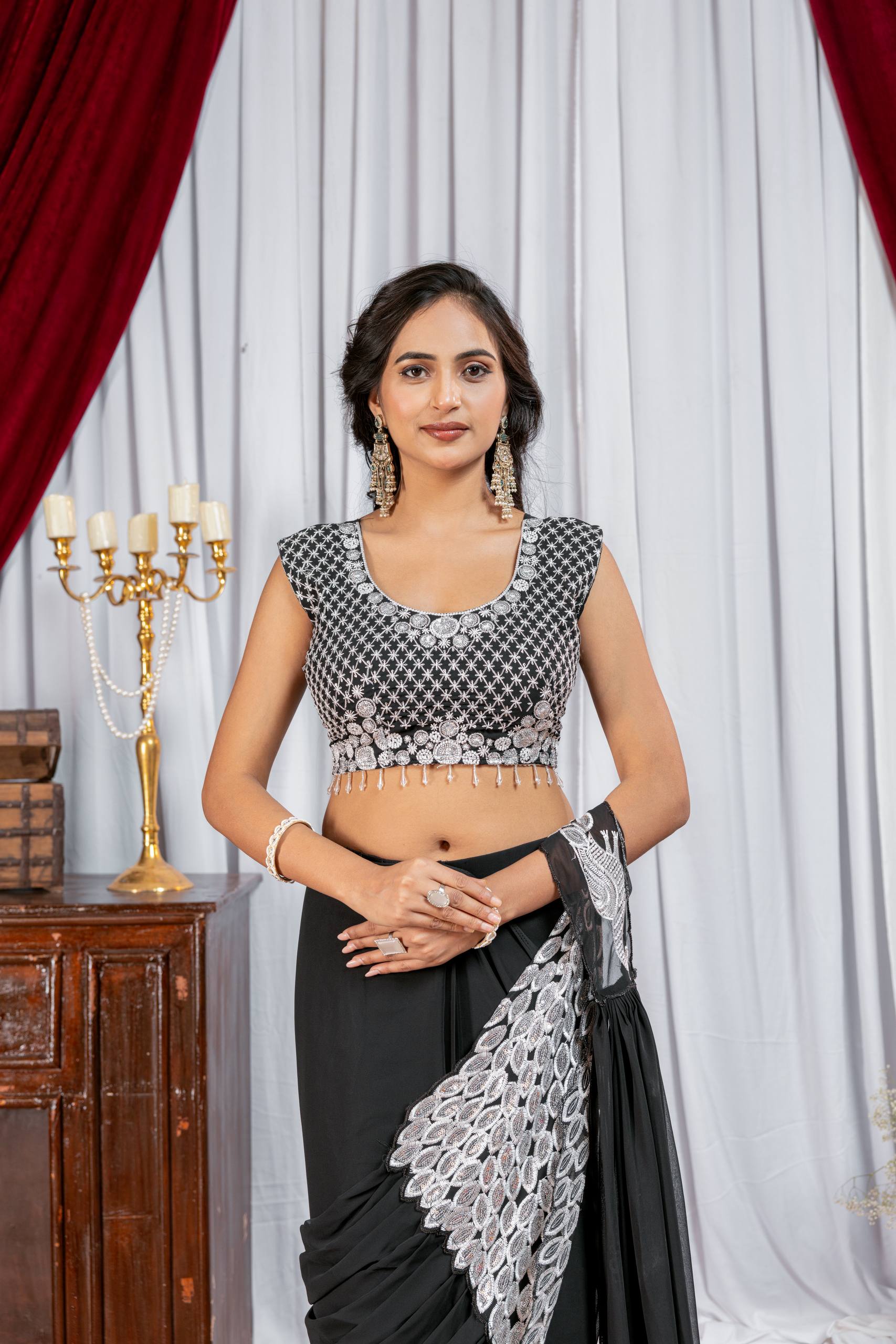 Women’s Designer Saree with Embroidered Blouse | Party & Wedding Wear Saree by Rajkanika