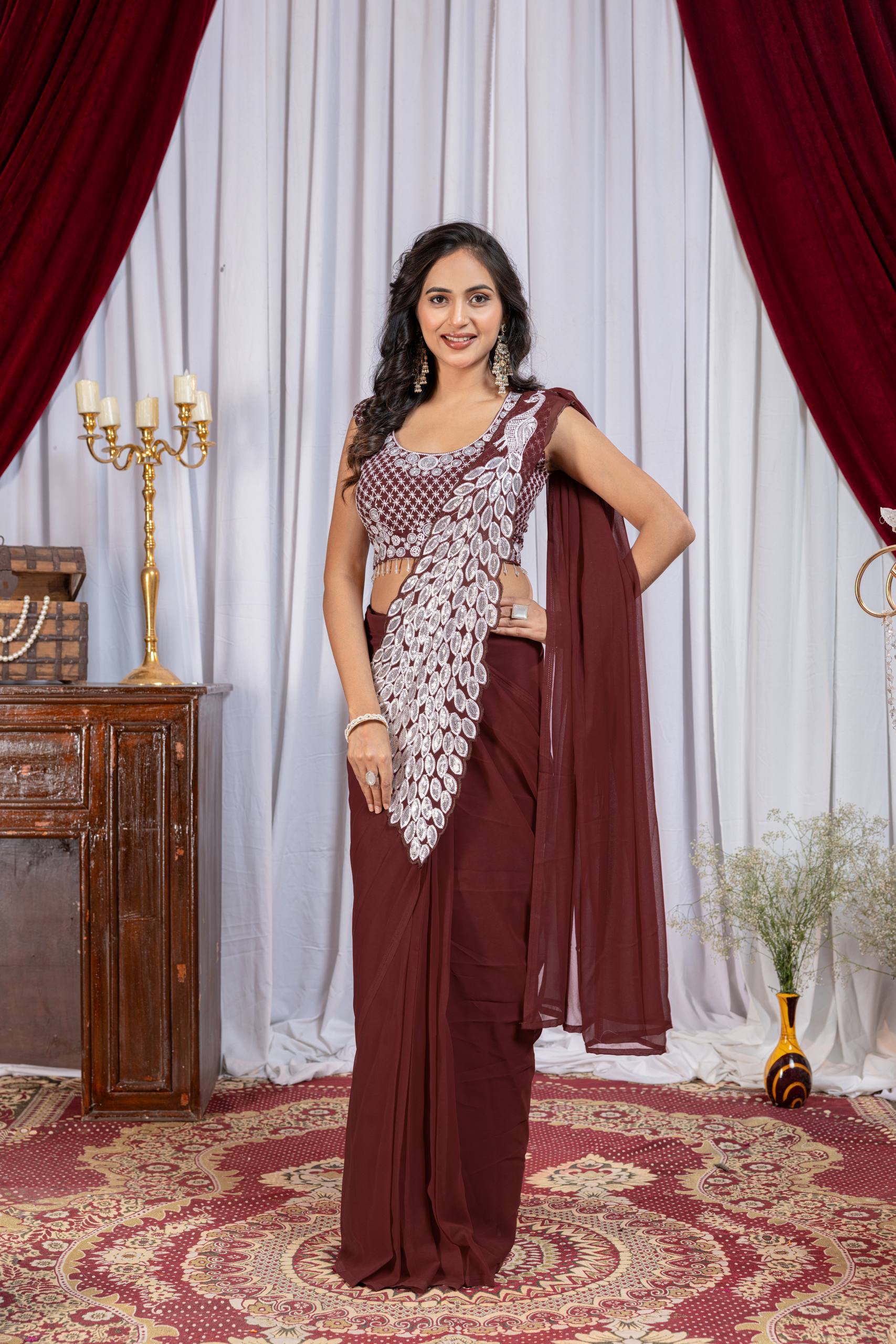Women’s Designer Saree with Embroidered Blouse | Party & Wedding Wear Saree by Rajkanika