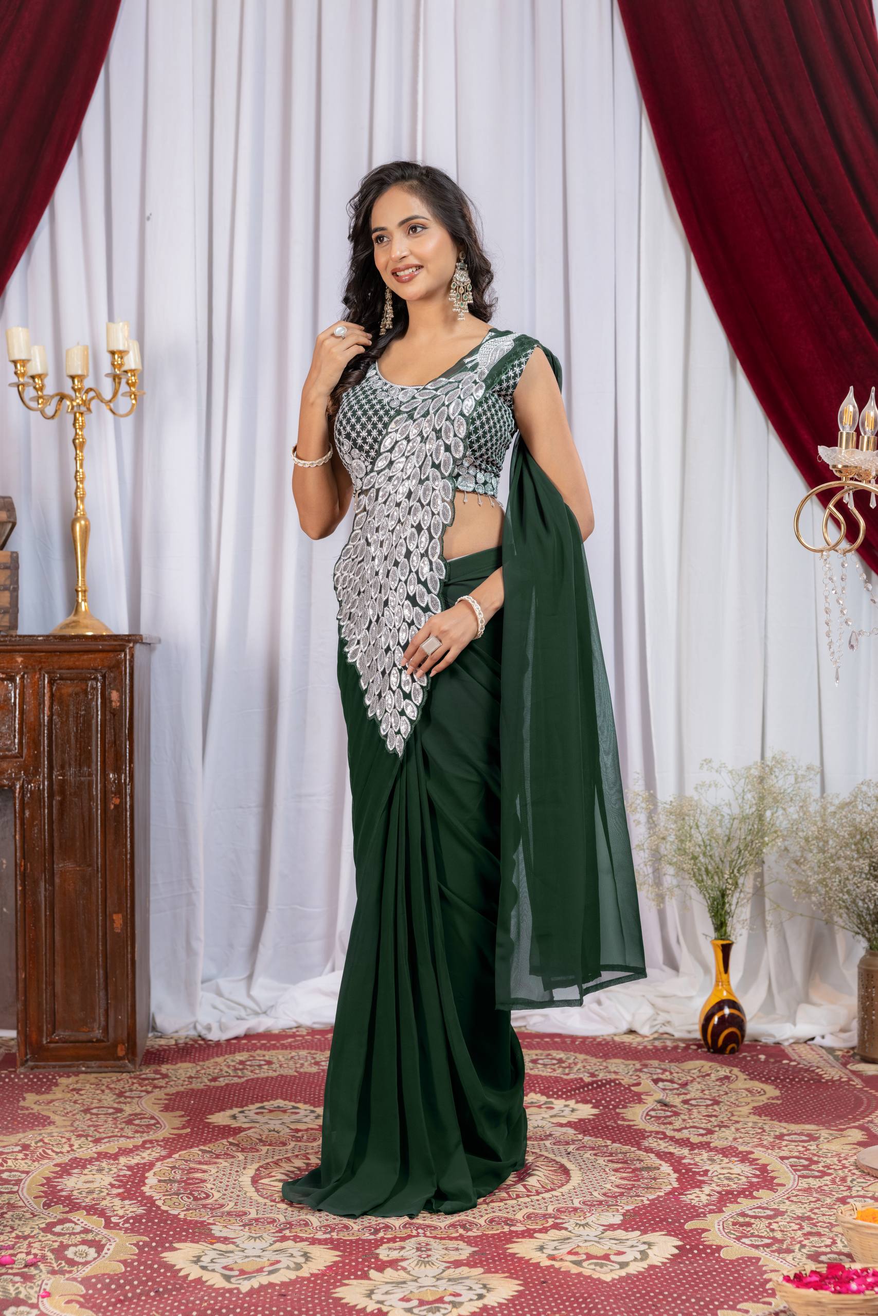 Women’s Designer Saree with Embroidered Blouse | Party & Wedding Wear Saree by Rajkanika
