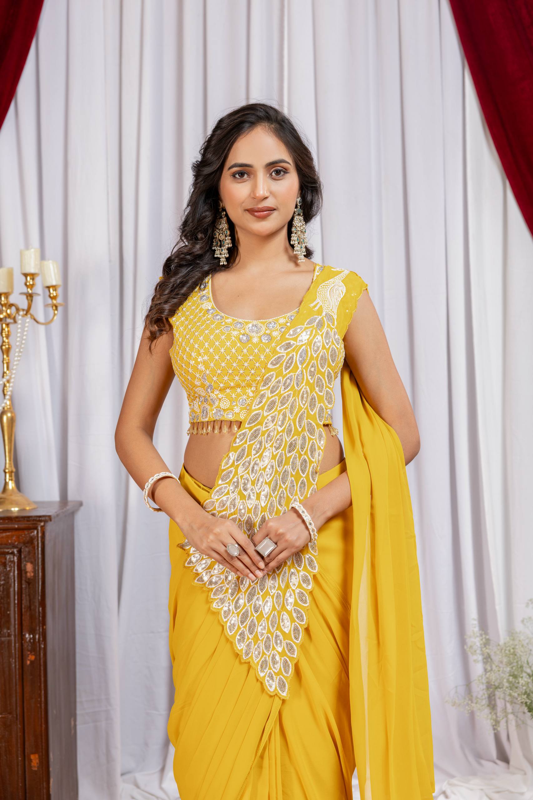 Women’s Designer Saree with Embroidered Blouse | Party & Wedding Wear Saree by Rajkanika