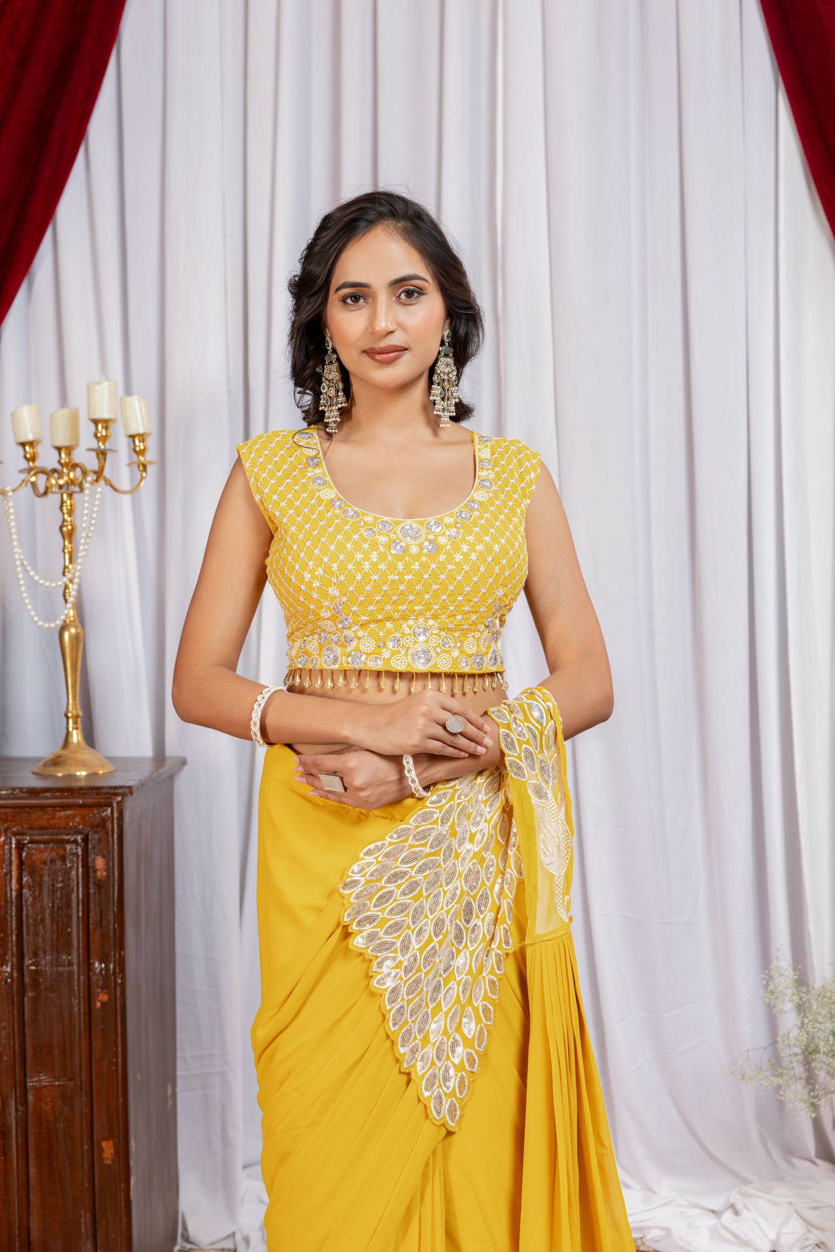 Women’s Designer Saree with Embroidered Blouse | Party & Wedding Wear Saree by Rajkanika